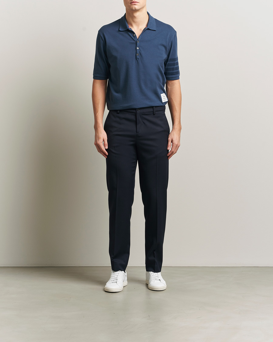 Herr | Pikéer | Thom Browne | Overdyed 4 Bar Polo Navy