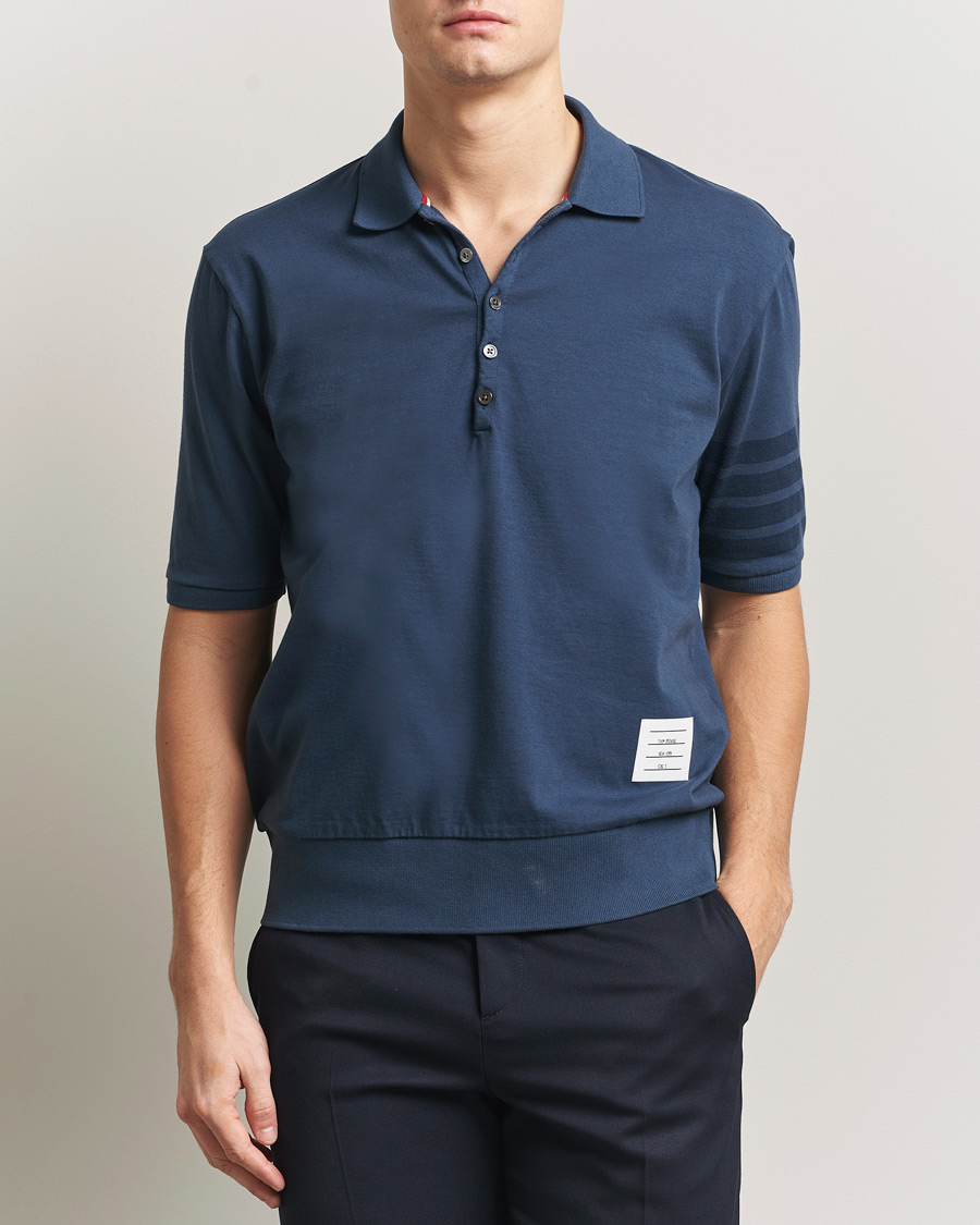 Herr | Pikéer | Thom Browne | Overdyed 4 Bar Polo Navy