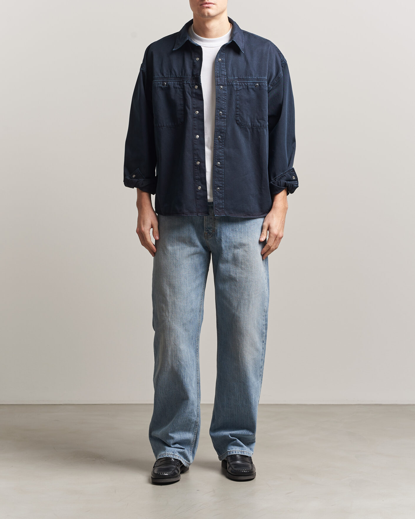 Herr | Skjortor | Jeanerica | André Pocket Overshirt Blue Black