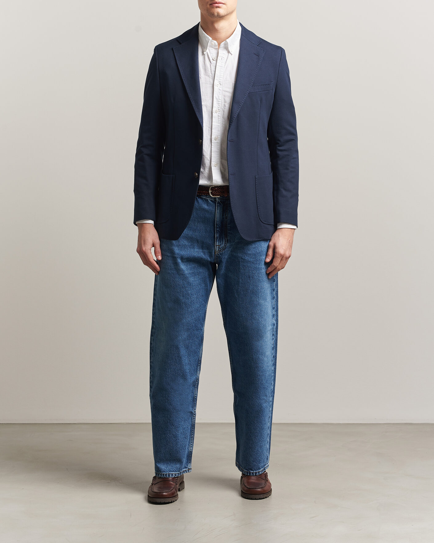 Herr | Kavajer | Morris | Cotton Jersey Blazer Navy