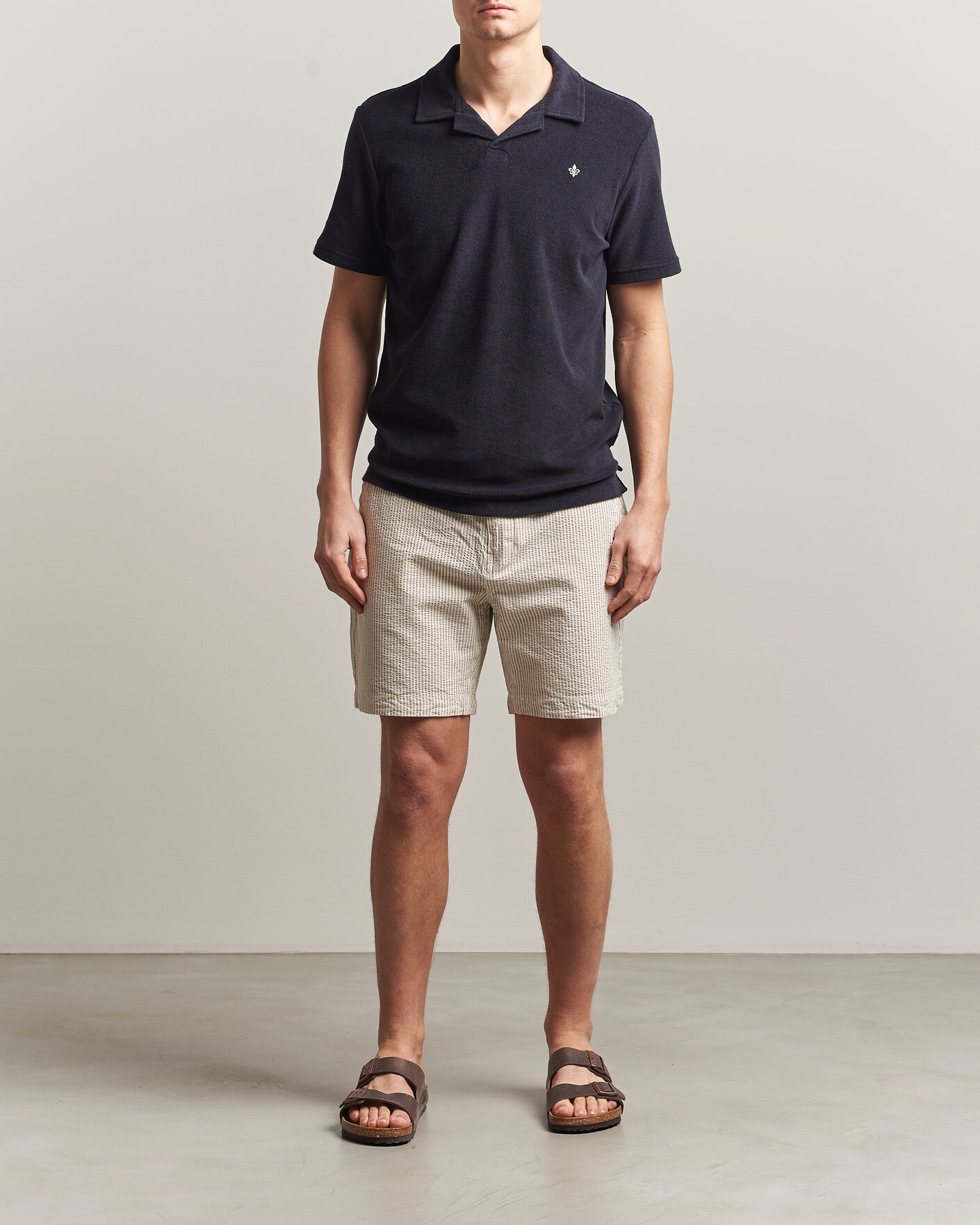Herr | Shorts | Morris | Fenix Seersucker Shorts Khaki