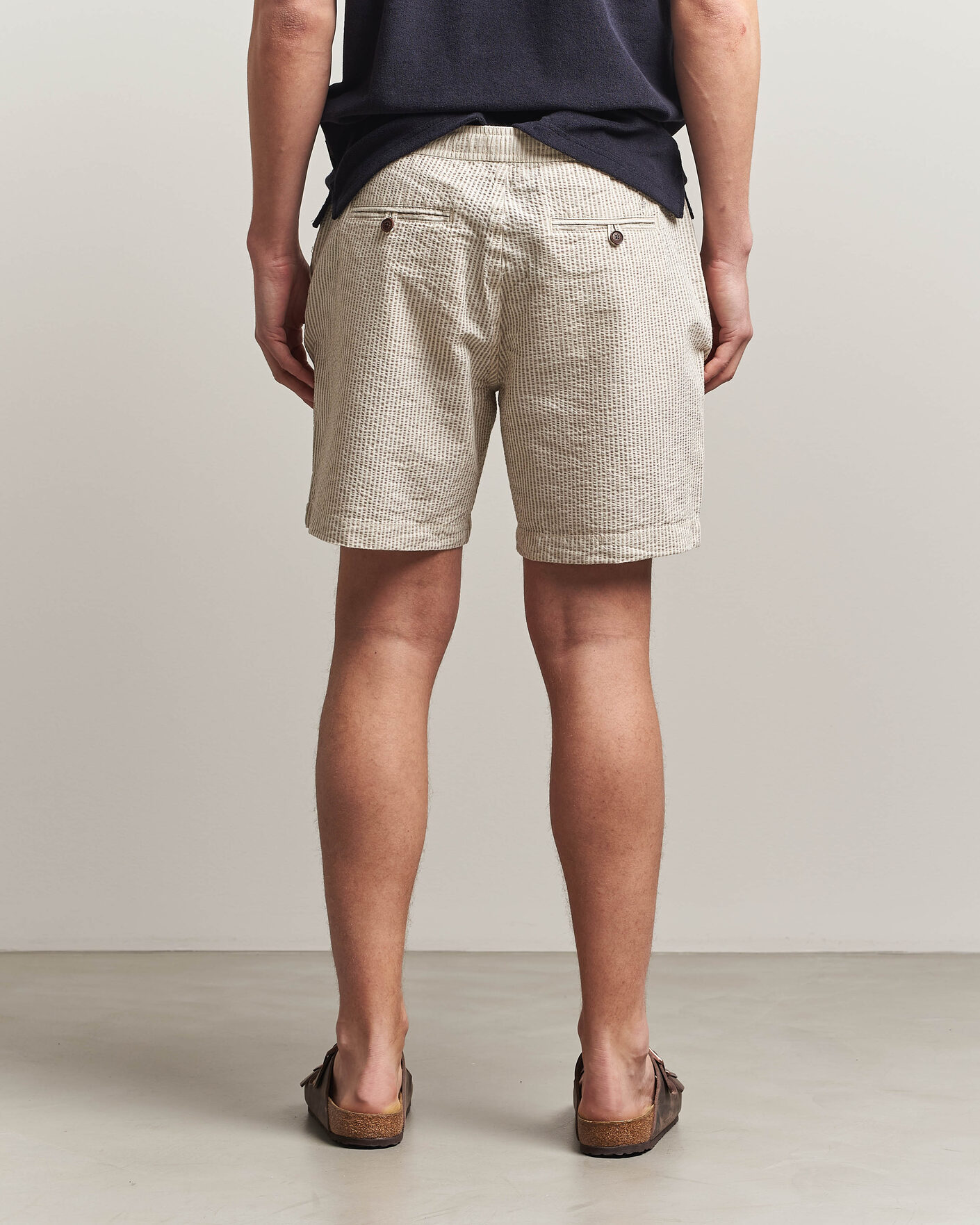 Herr | Shorts | Morris | Fenix Seersucker Shorts Khaki