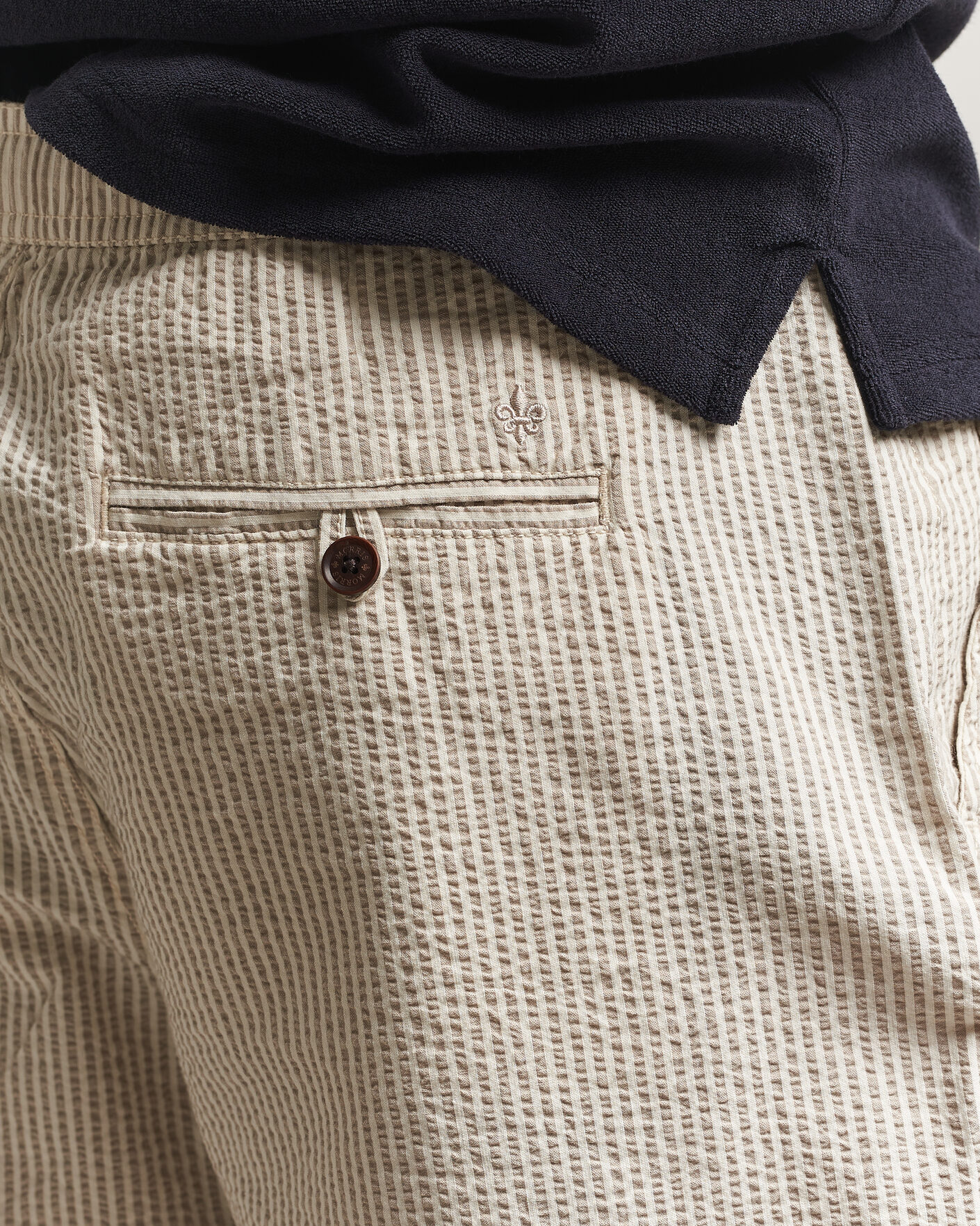 Herr | Shorts | Morris | Fenix Seersucker Shorts Khaki
