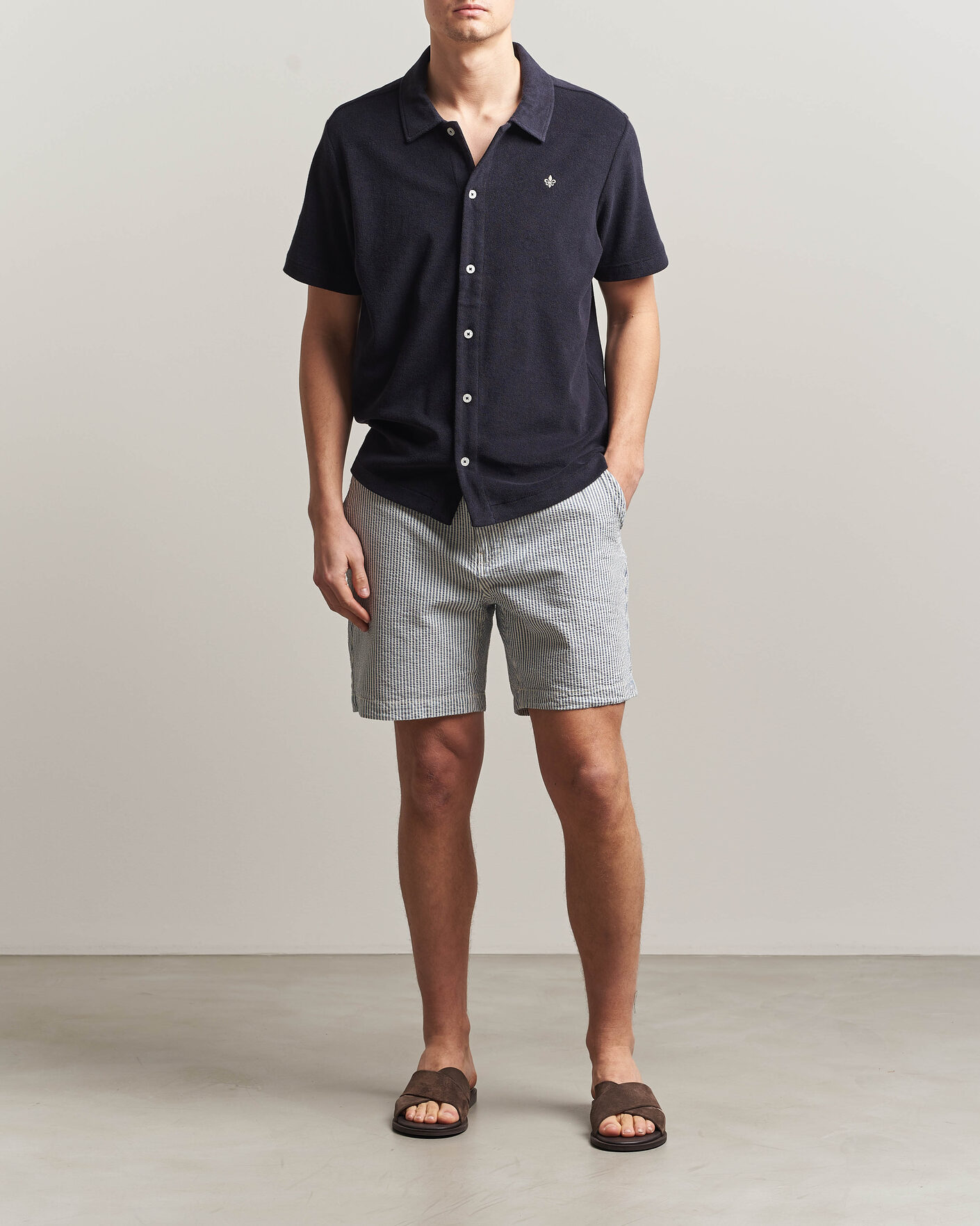 Herr | Shorts | Morris | Fenix Seersucker Shorts Light Blue