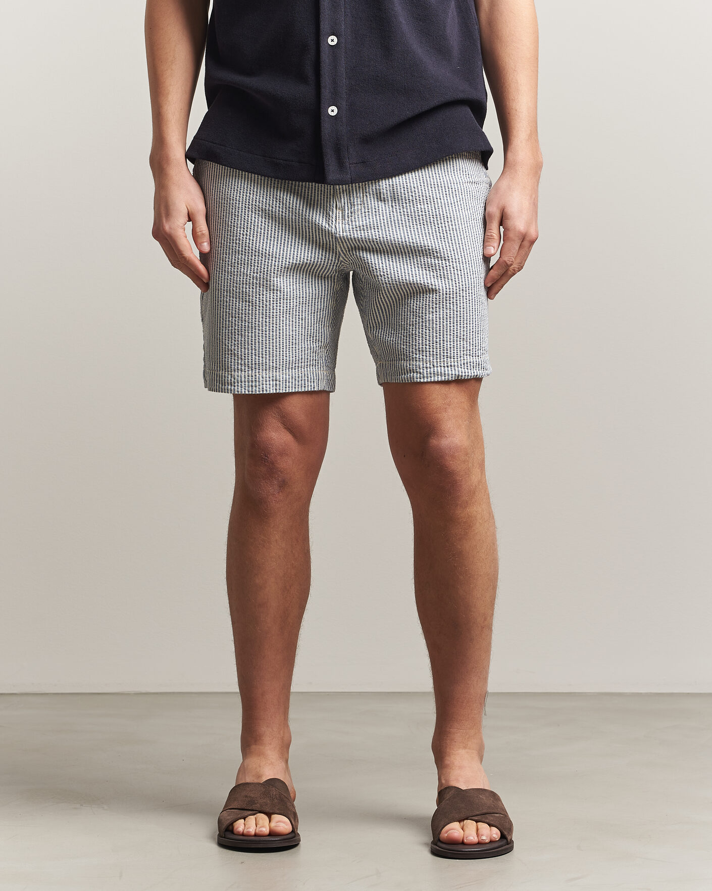 Herr | Shorts | Morris | Fenix Seersucker Shorts Light Blue