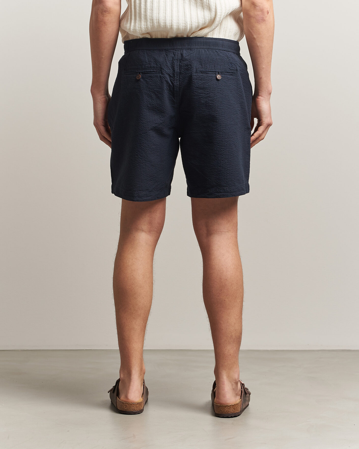 Herr | Shorts | Morris | Fenix Seersucker Shorts Dark Blue