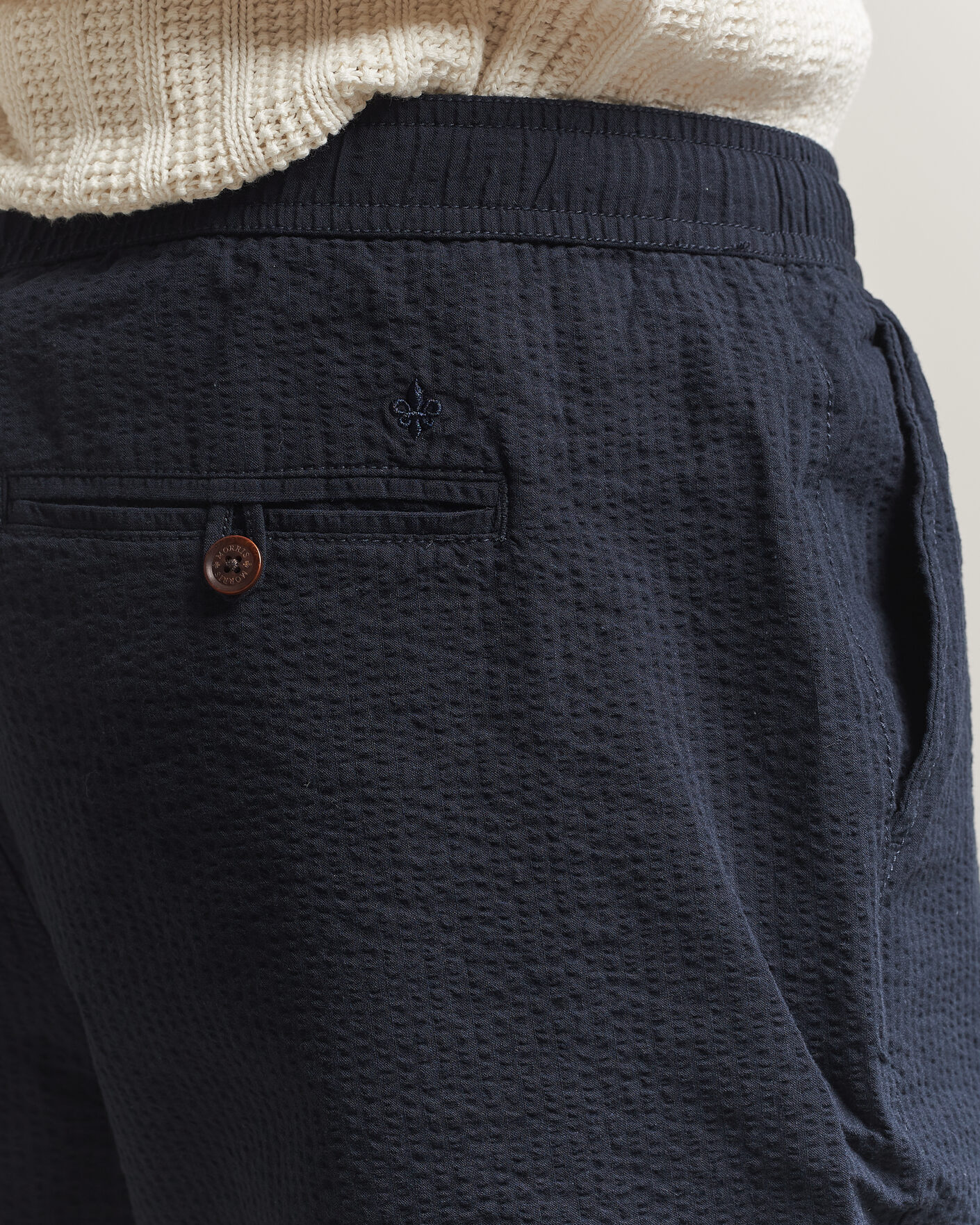 Herr | Shorts | Morris | Fenix Seersucker Shorts Dark Blue