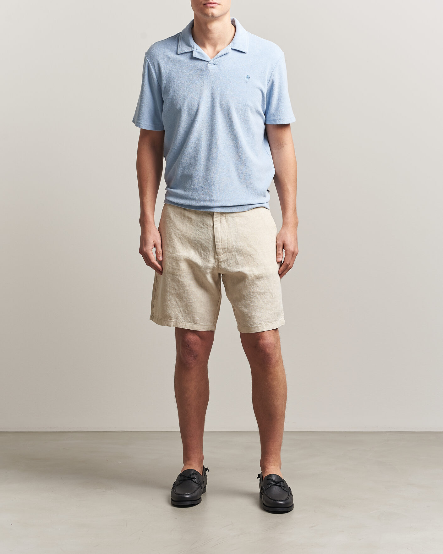 Herr | Pikéer | Morris | Delon Terry Shirt Light Blue