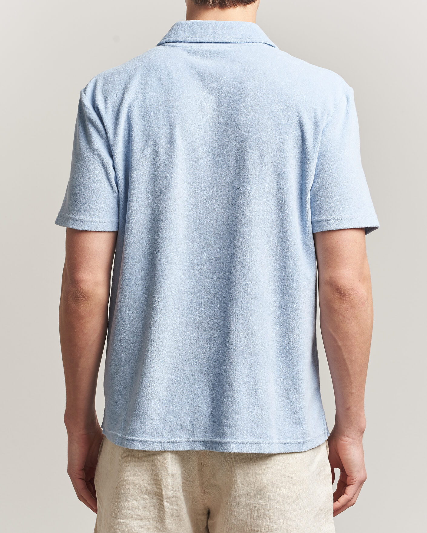 Herr | Pikéer | Morris | Delon Terry Shirt Light Blue