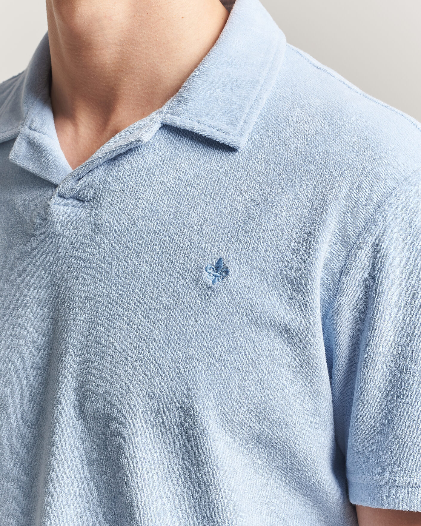 Herr | Pikéer | Morris | Delon Terry Shirt Light Blue