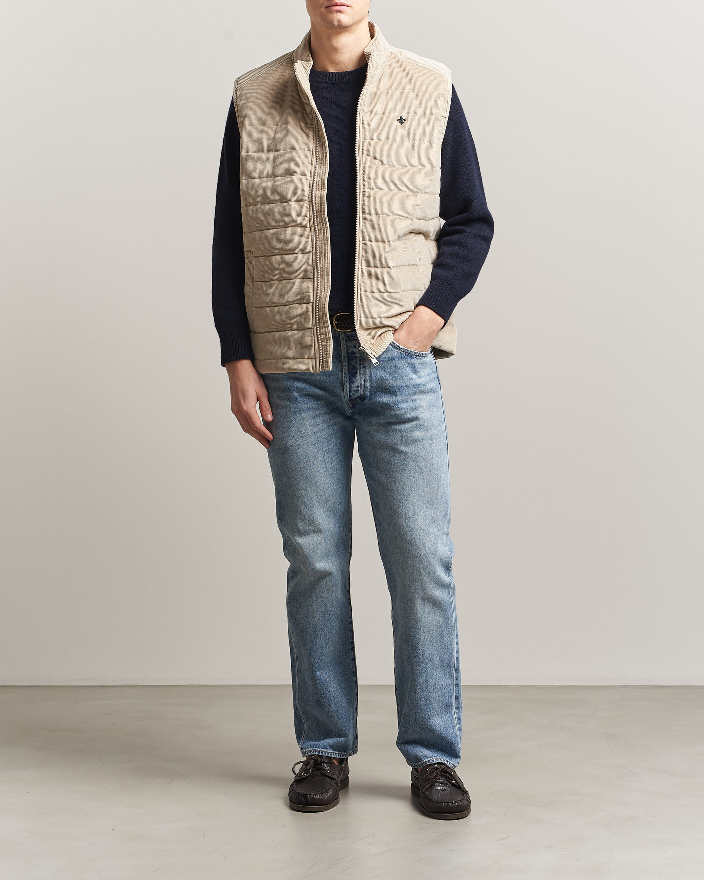 Herr | Västar | Morris | Teddy Quilted Corduroy Vest Khaki