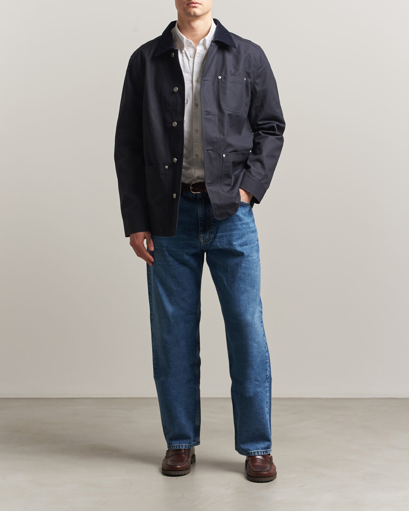 Herr | Jackor | Morris | Belmont Wax Shirt Jacket Navy