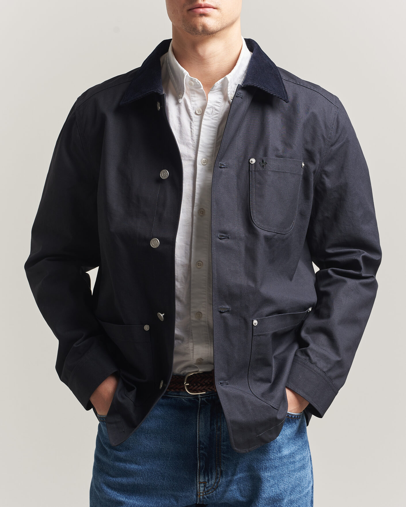 Herr | Jackor | Morris | Belmont Wax Shirt Jacket Navy