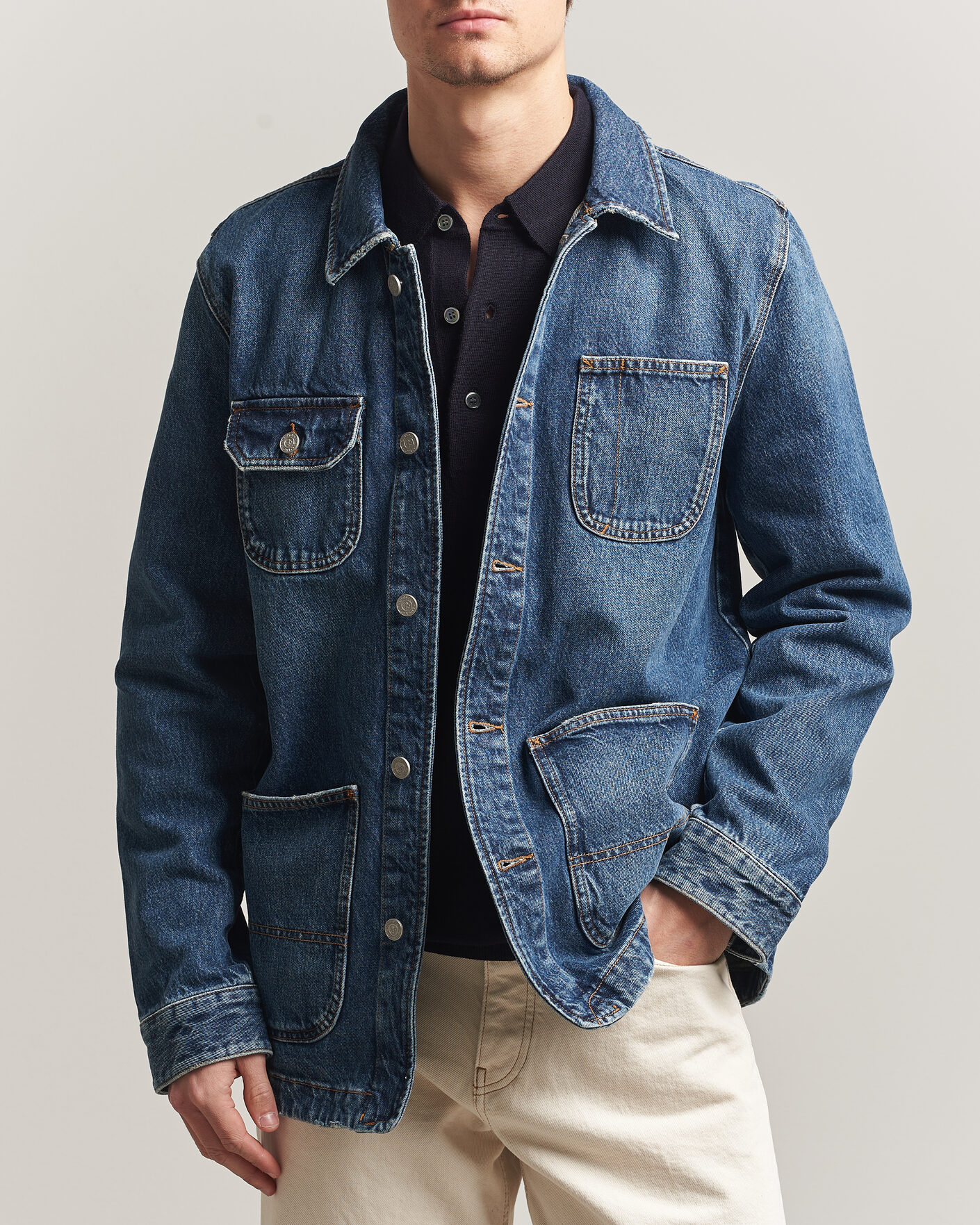 Herr | Jackor | Morris | Denim Shirt Jacket Blue