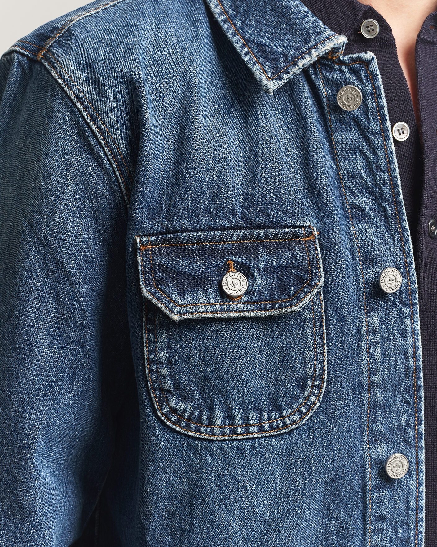 Herr | Jackor | Morris | Denim Shirt Jacket Blue