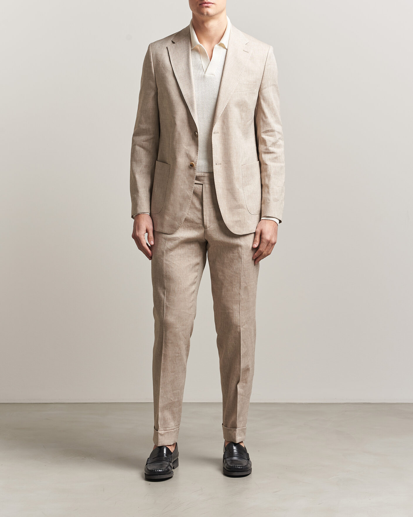Herr | Kavajer | Morris | Linen Suit Blazer Khaki