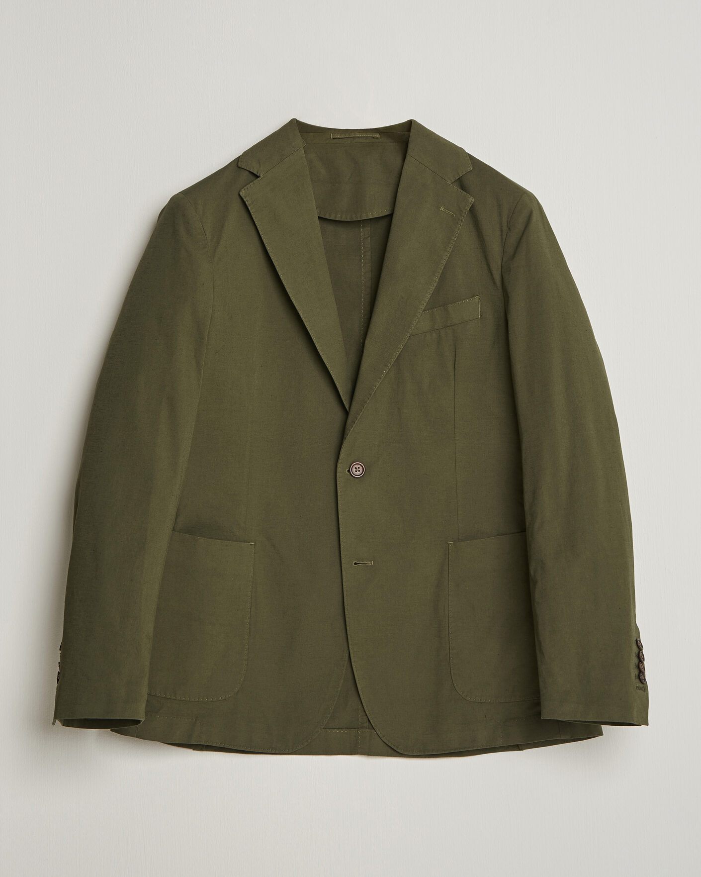 Herr | Kavajer | Morris | Washed Cotton Suit Blazer Olive