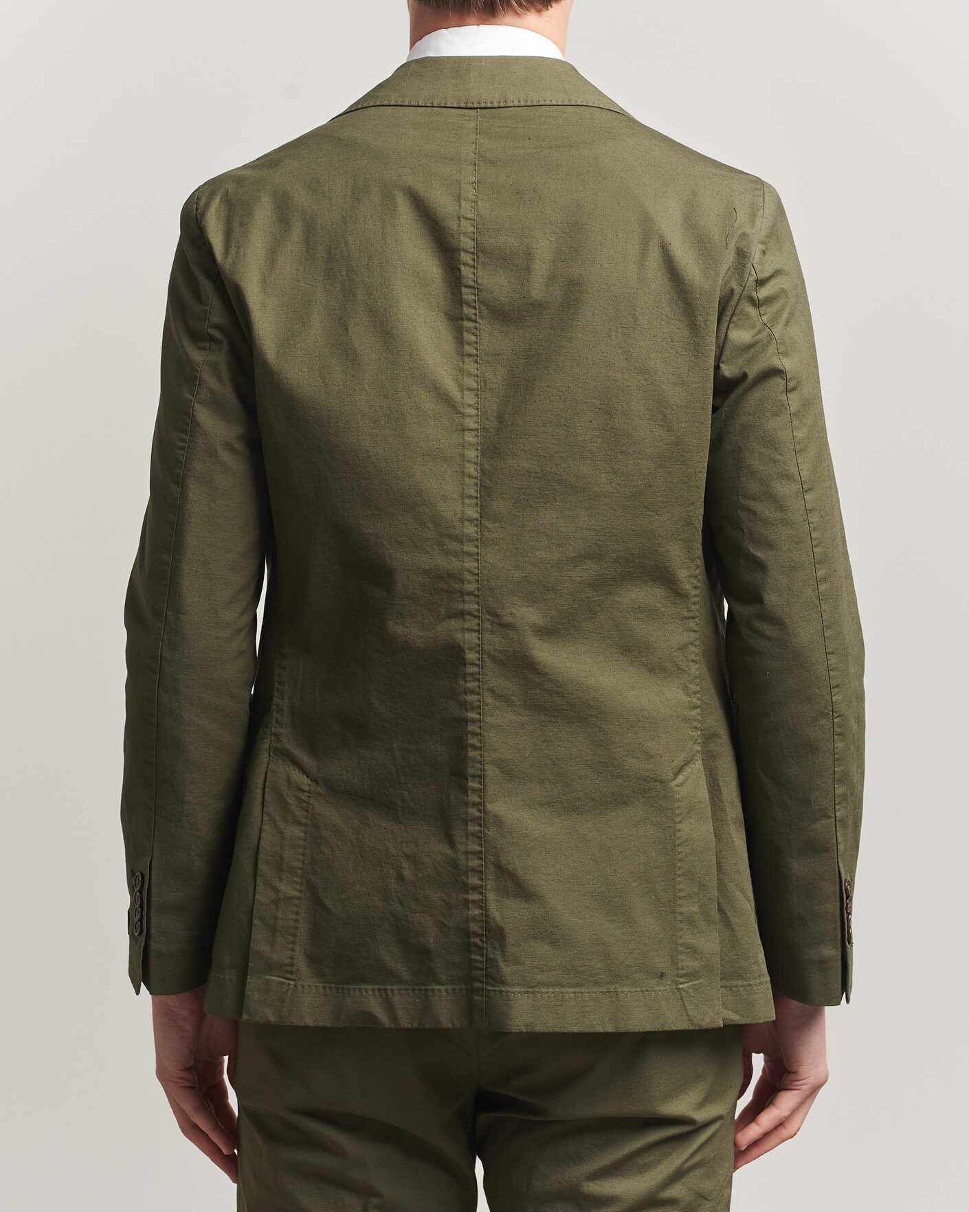 Herr | Kavajer | Morris | Washed Cotton Suit Blazer Olive