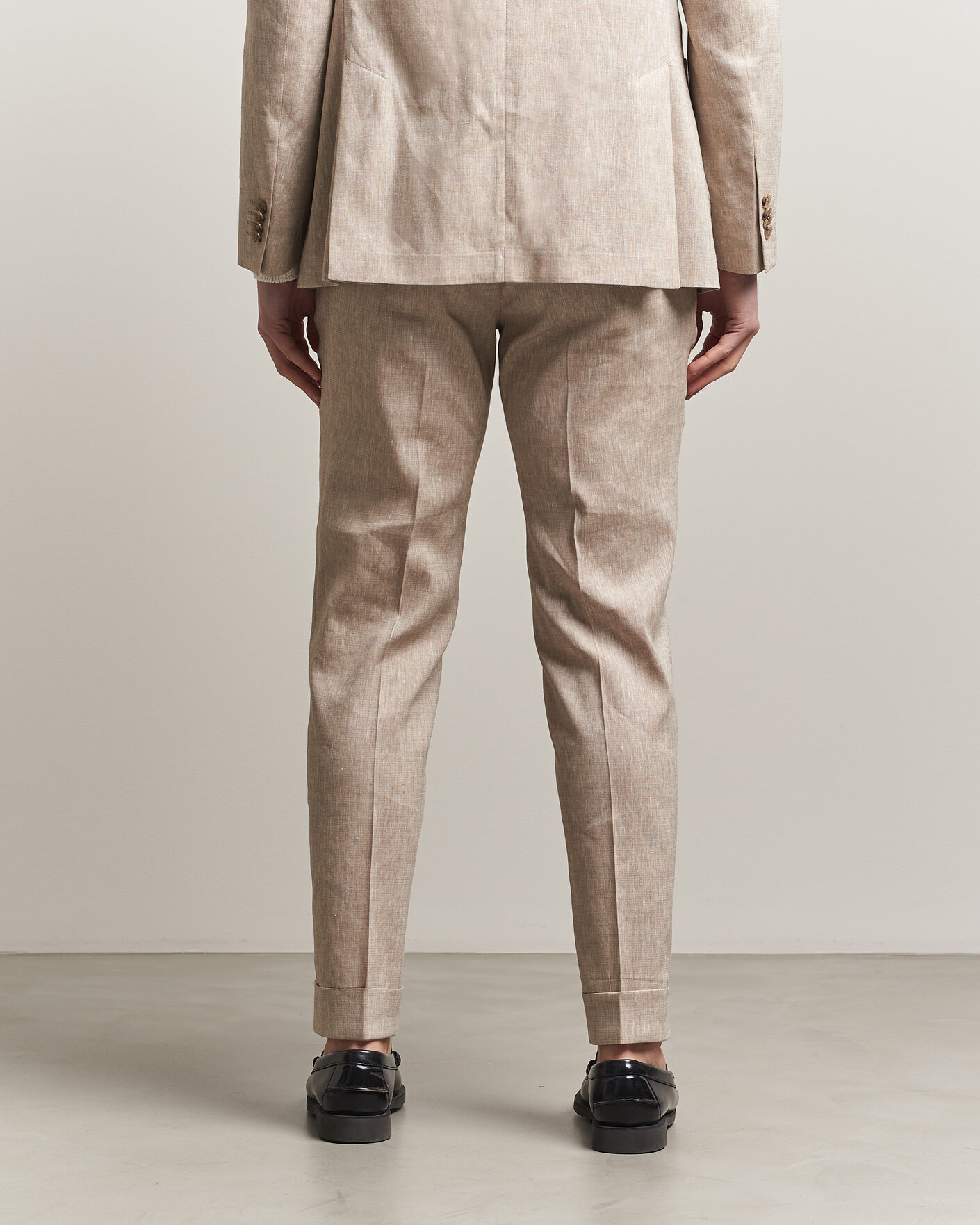 Herr | Byxor | Morris | Jack Linen Trousers Khaki