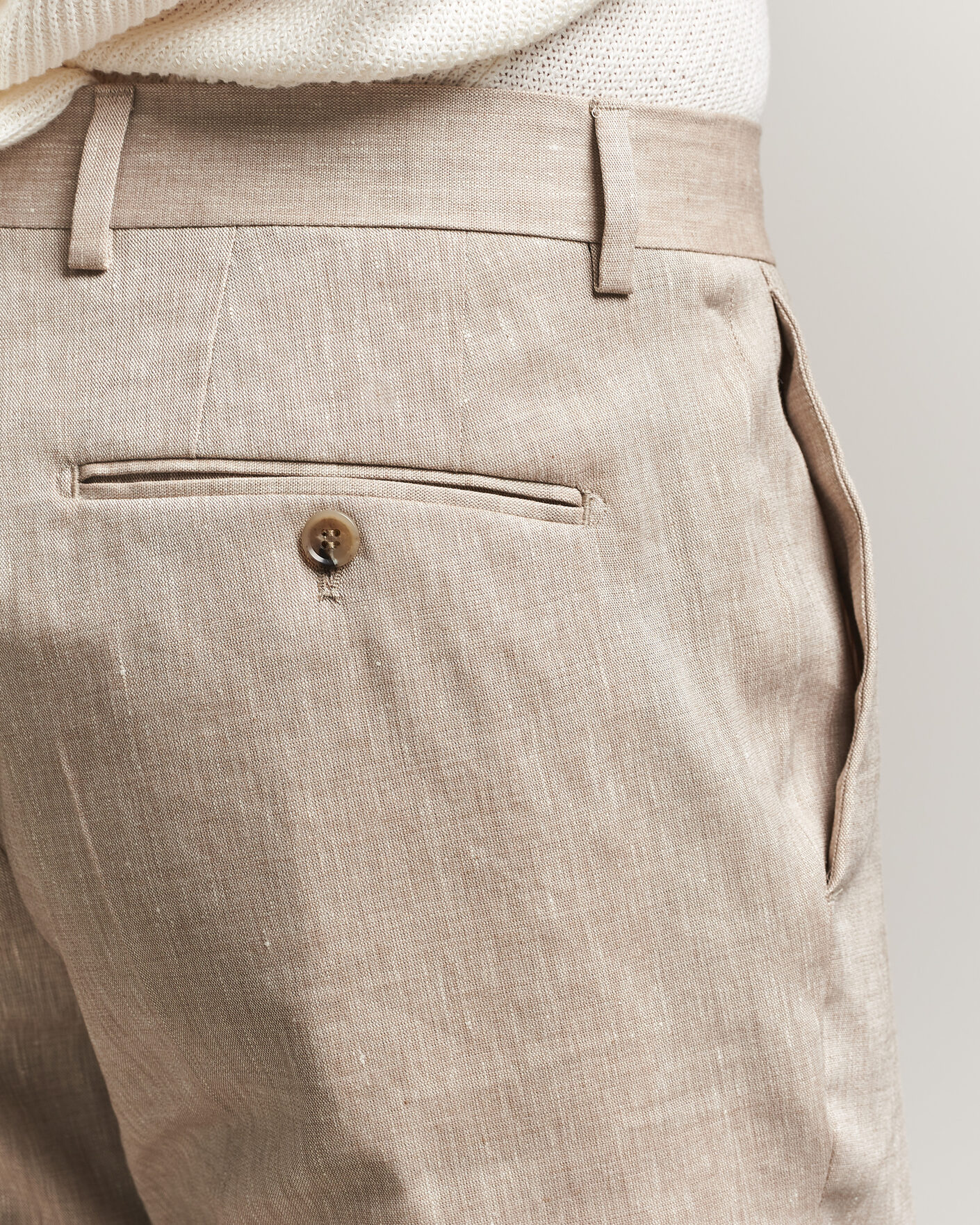 Herr | Byxor | Morris | Jack Linen Trousers Khaki