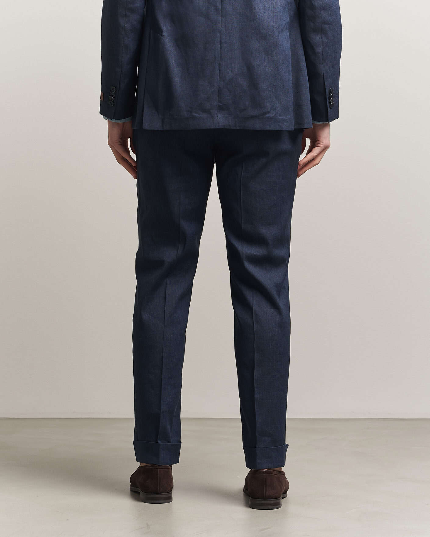Herr | Byxor | Morris | Jack Linen Trousers Navy