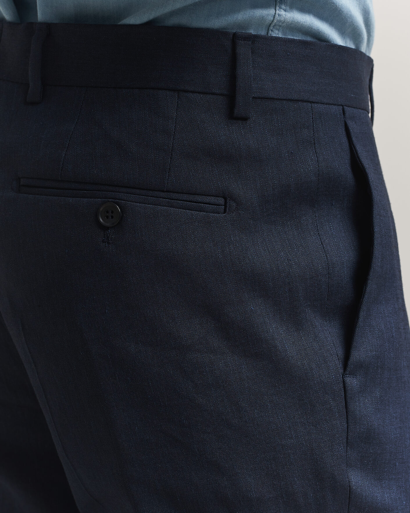 Herr | Byxor | Morris | Jack Linen Trousers Navy