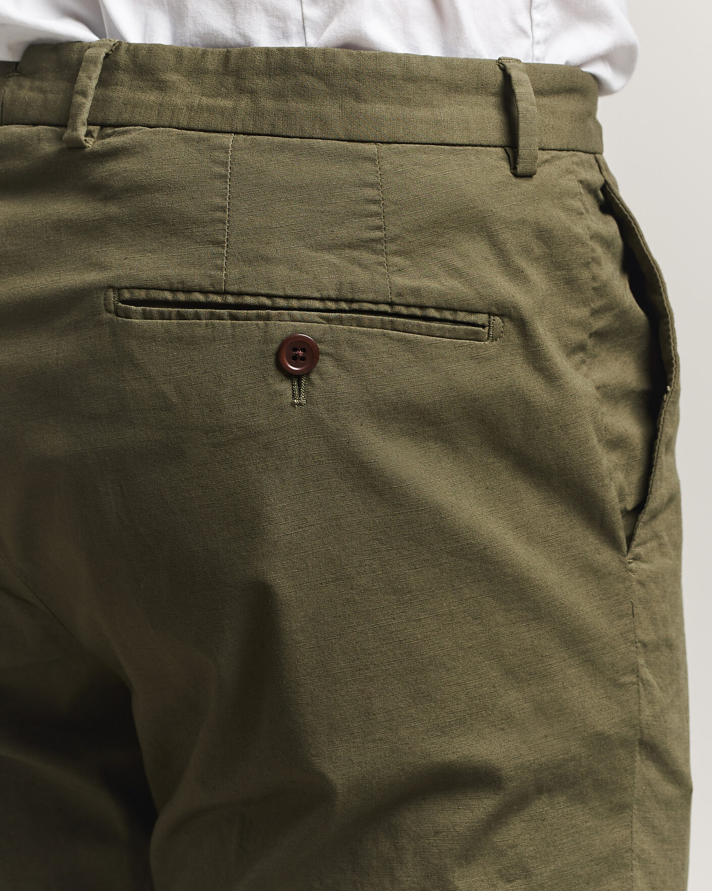 Herr | Byxor | Morris | Jack Washed Cotton Trousers Olive