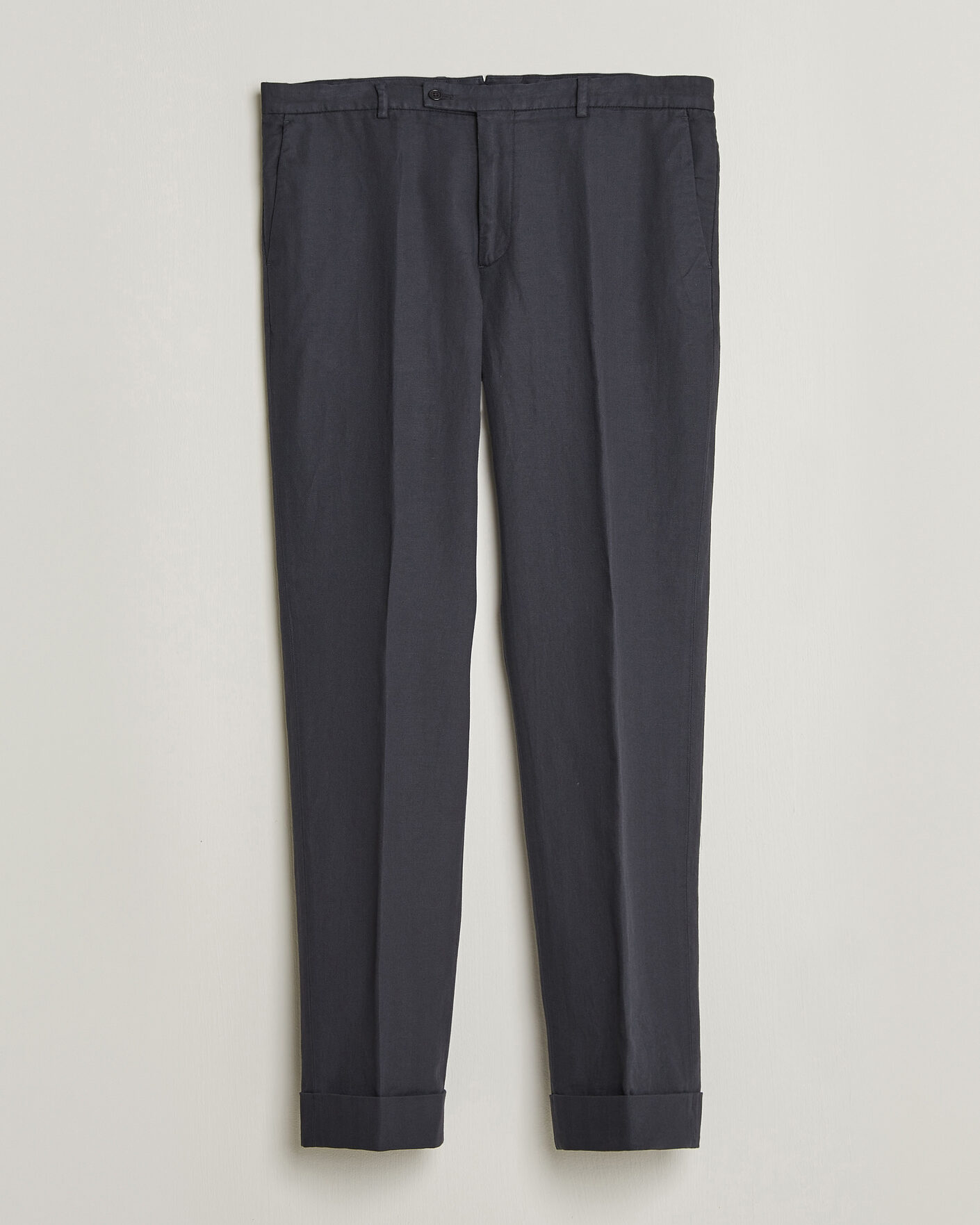 Herr | Byxor | Morris | Jack Herringbone Cotton Trousers Blue