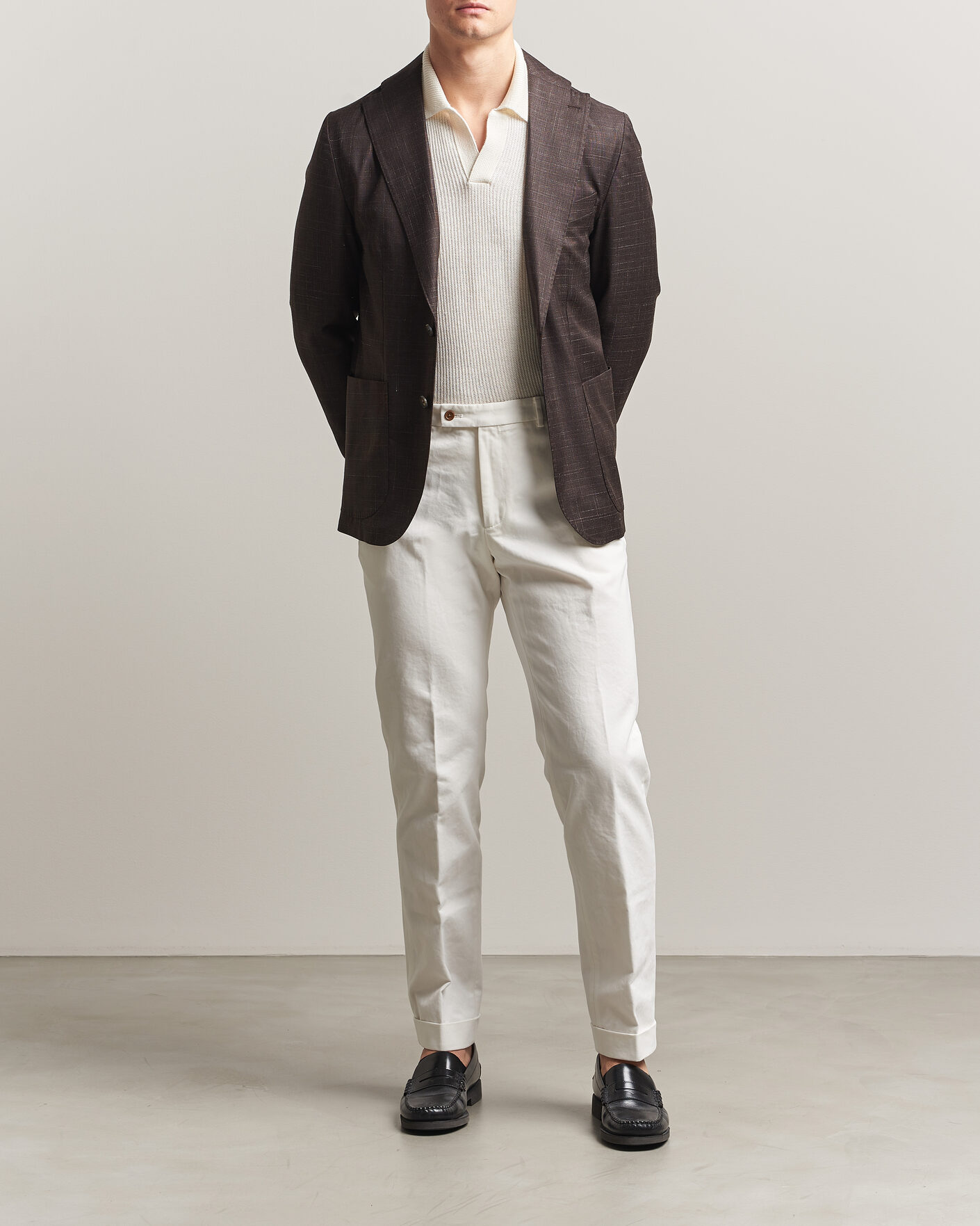 Herr | Byxor | Morris | Jack Cotton Trousers Off White