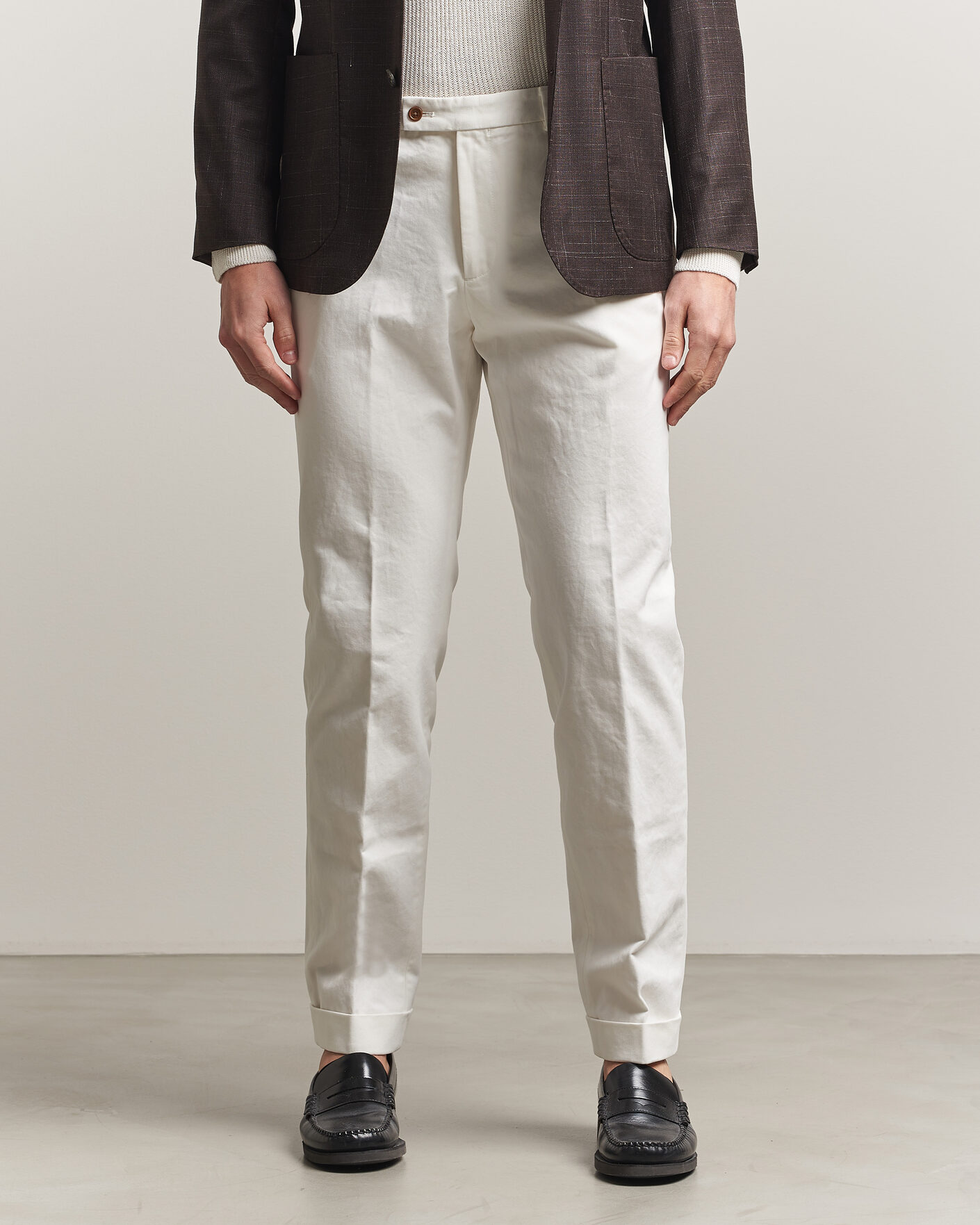 Herr | Byxor | Morris | Jack Cotton Trousers Off White