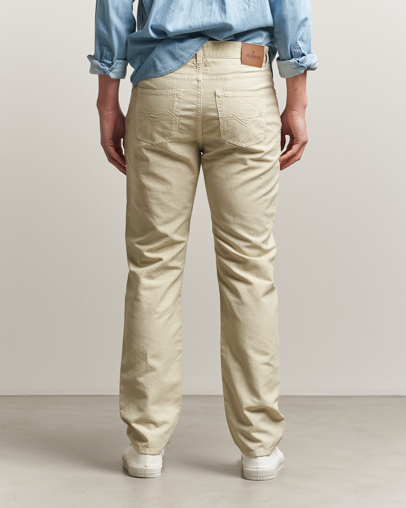 Herr | Byxor | Morris | James Washed Linen 5-Pocket Pants Khaki