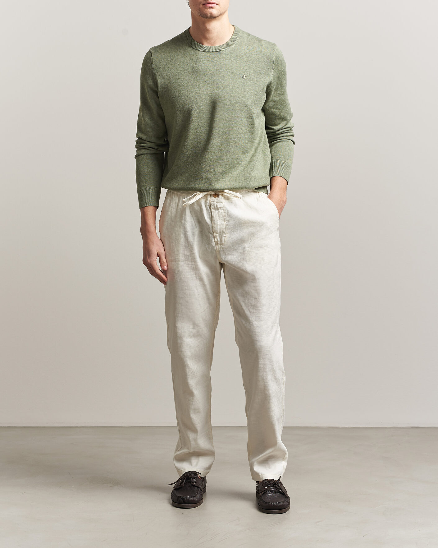Herr | Byxor | Morris | Fenix Linen Trousers Off White