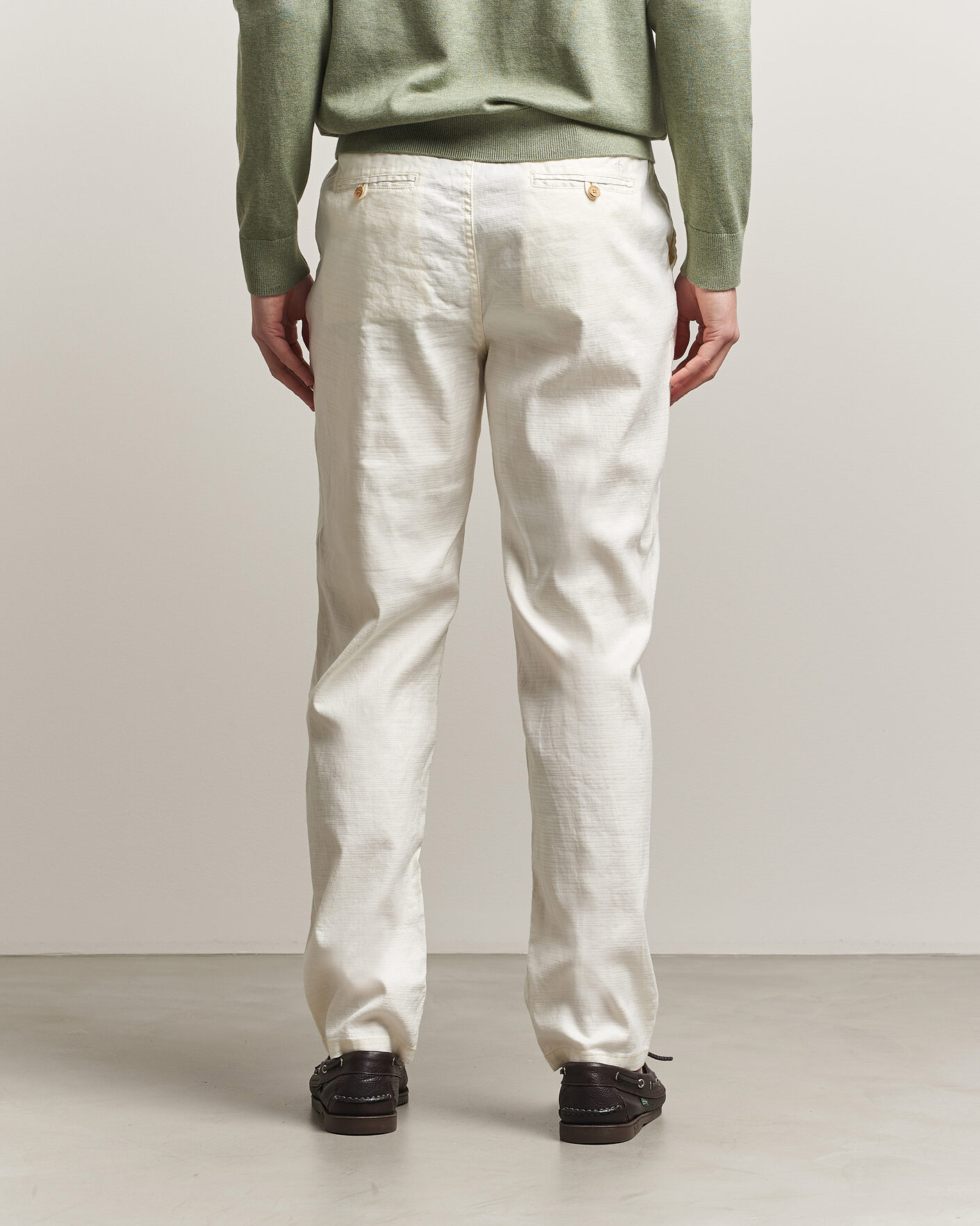 Herr | Byxor | Morris | Fenix Linen Trousers Off White