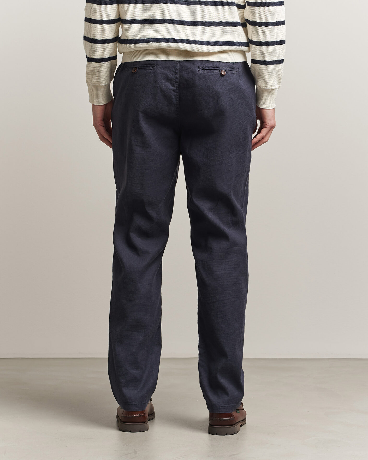 Herr | Byxor | Morris | Fenix Linen Trousers Navy