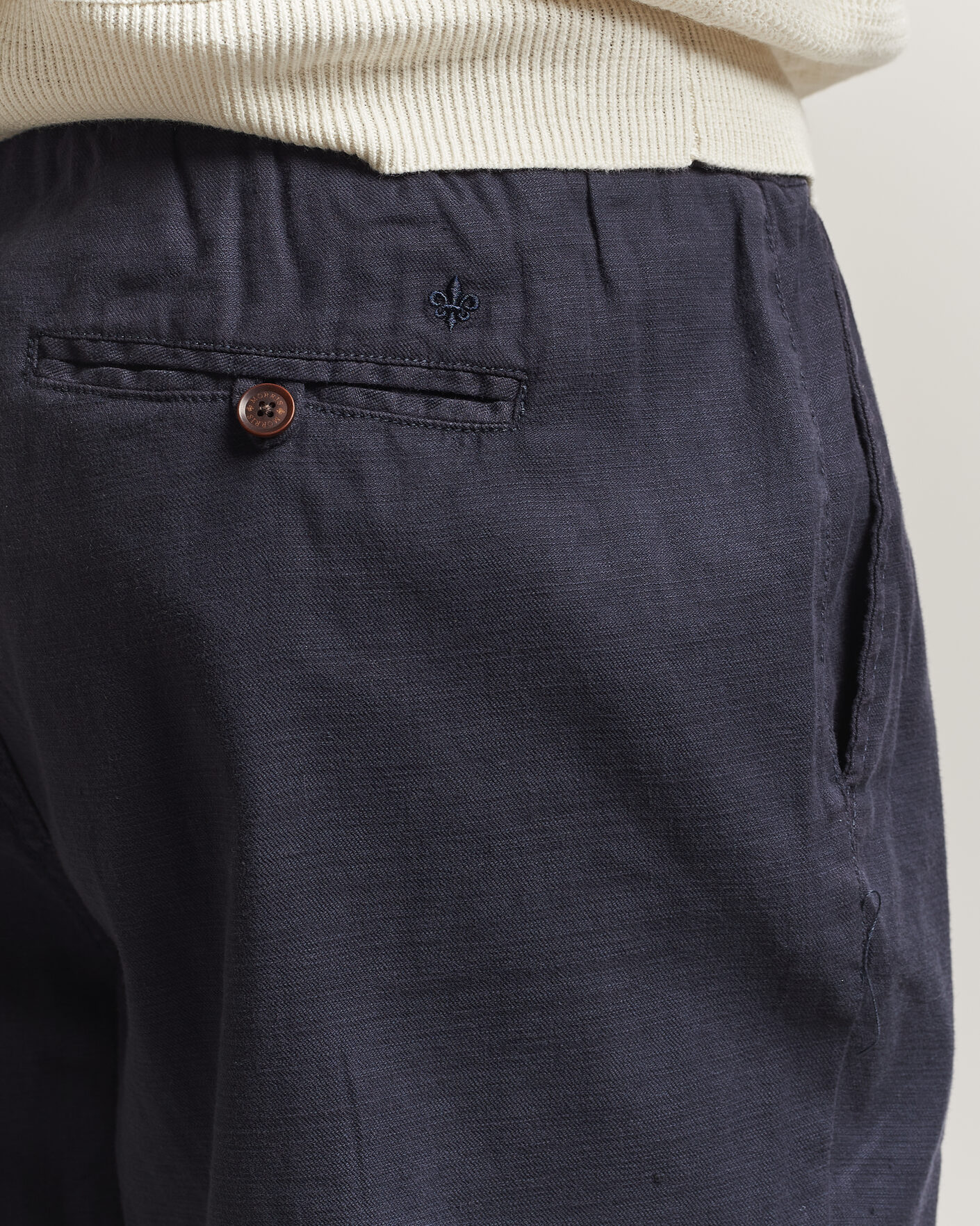 Herr | Byxor | Morris | Fenix Linen Trousers Navy