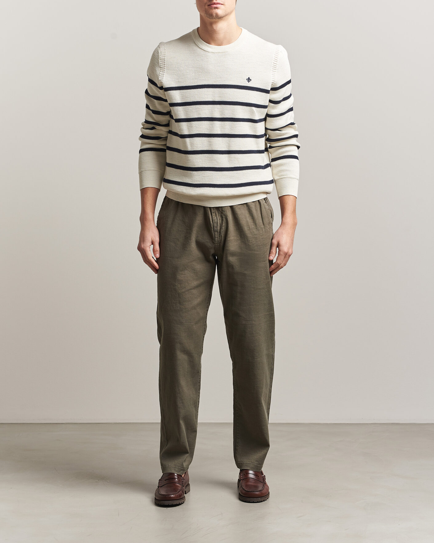 Herr | Byxor | Morris | Fenix Linen Trousers Olive
