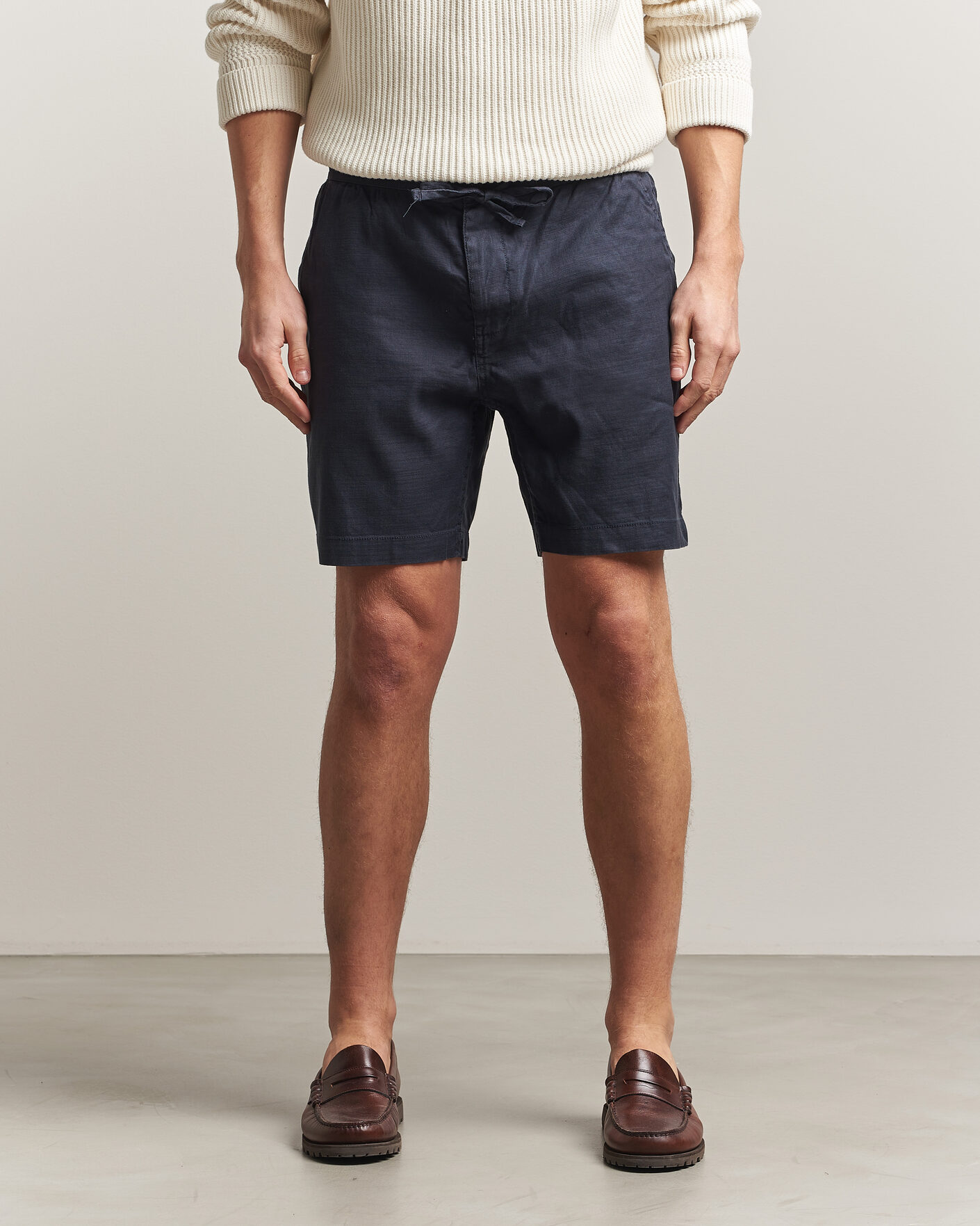Herr | Shorts | Morris | Fenix Linen Shorts Dark Blue