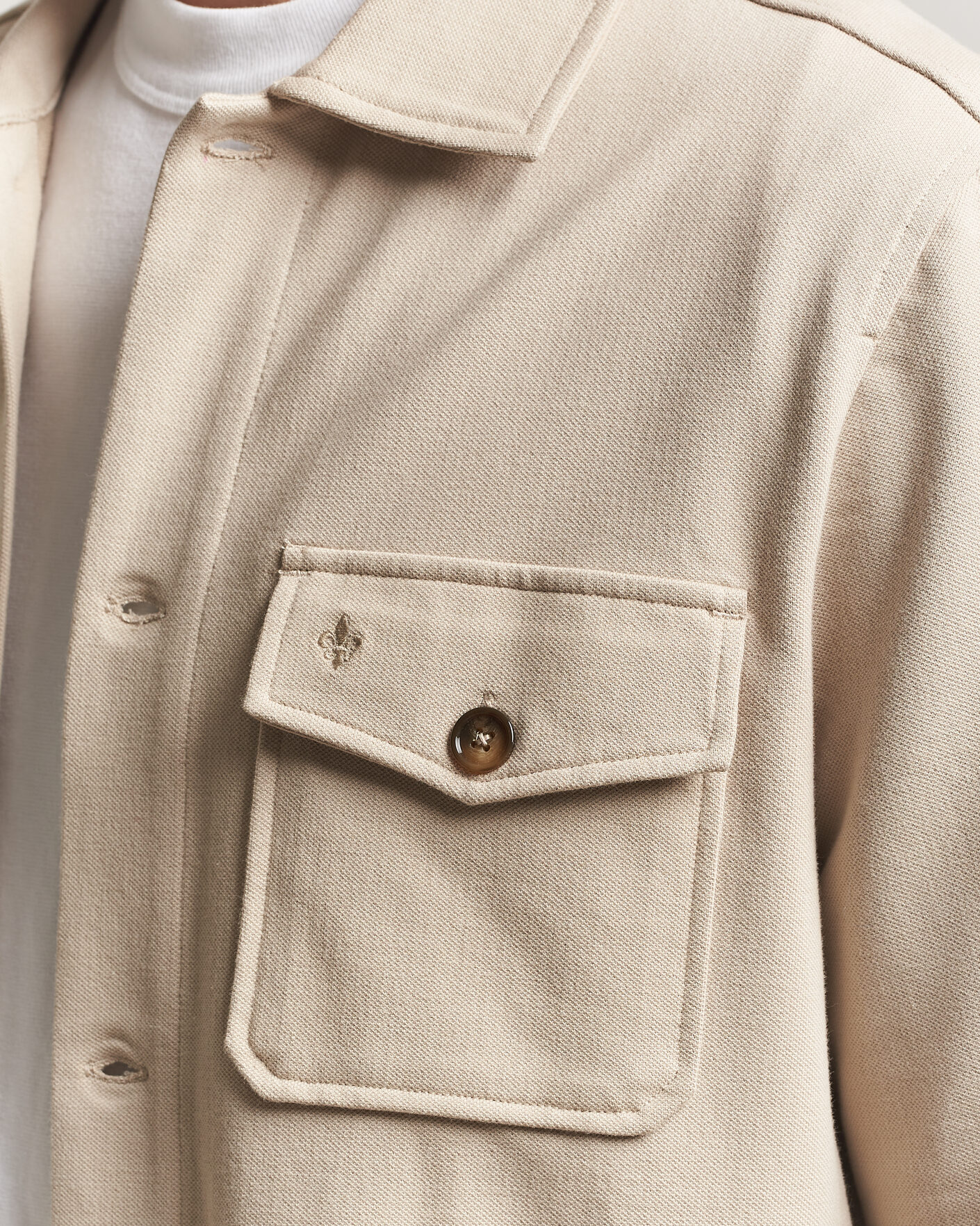 Herr | Skjortor | Morris | Andrew Jersey Overshirt Khaki