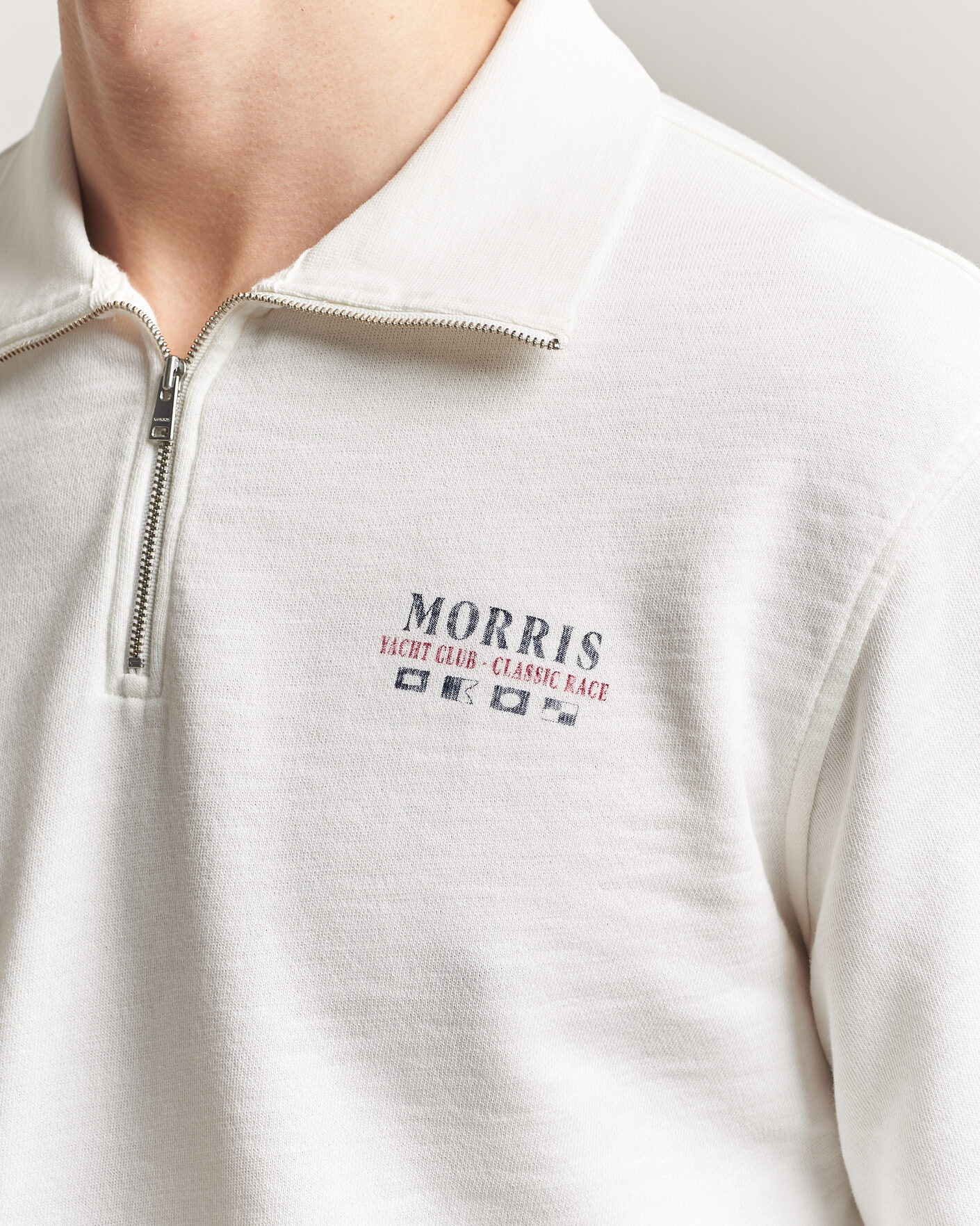 Herr | Tröjor | Morris | Northcott Slub Half-Zip White