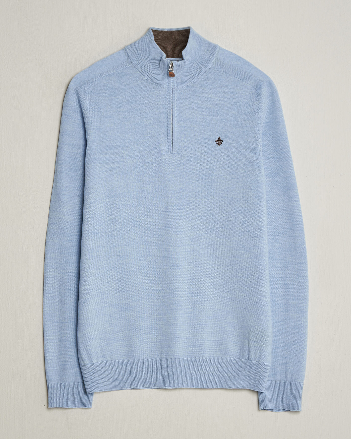 Herr | Tröjor | Morris | John Merino Half-Zip Light Blue