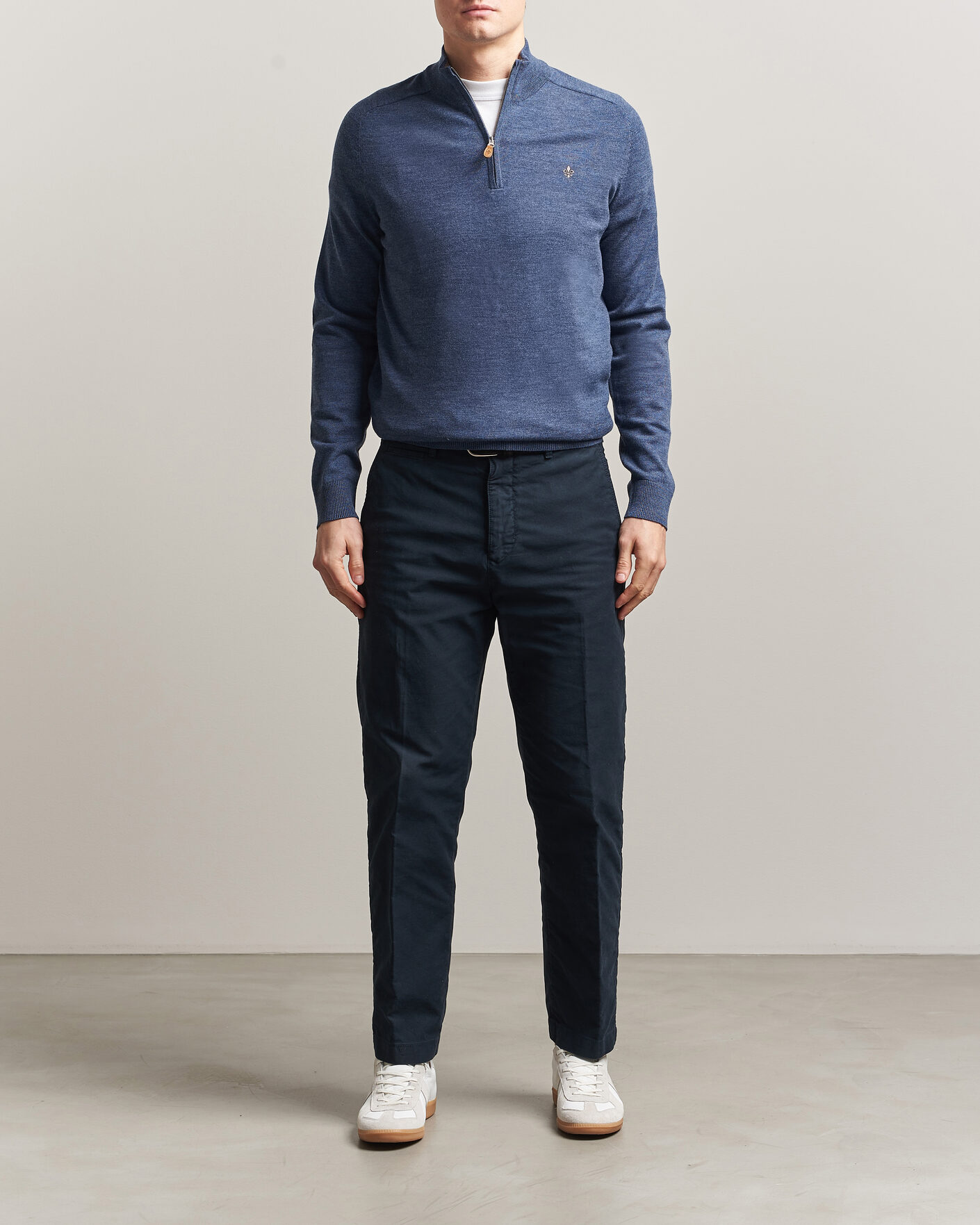 Herr | Tröjor | Morris | John Merino Half-Zip Blue