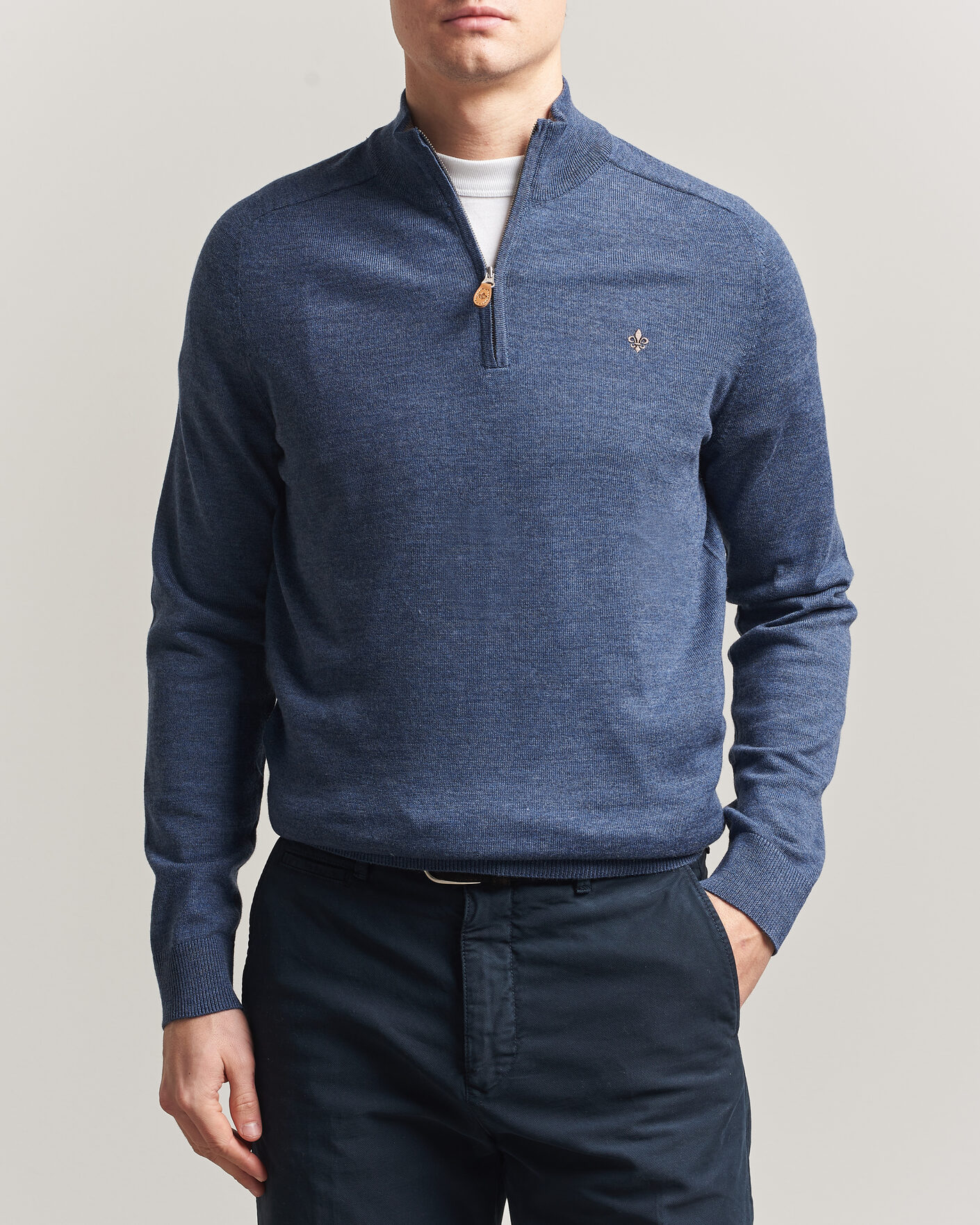 Herr | Tröjor | Morris | John Merino Half-Zip Blue