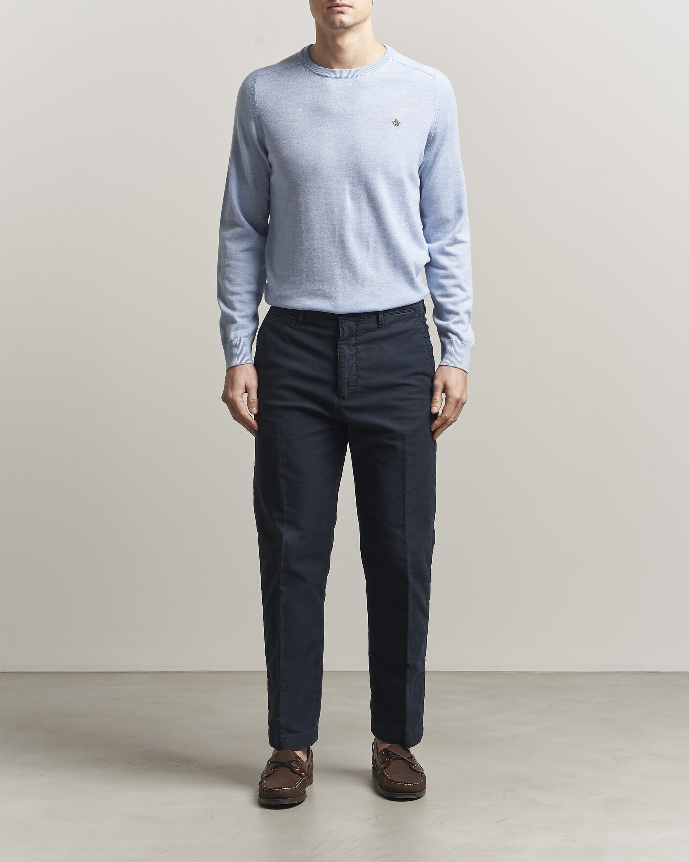 Herr | Tröjor | Morris | Merino Oneck Light Blue