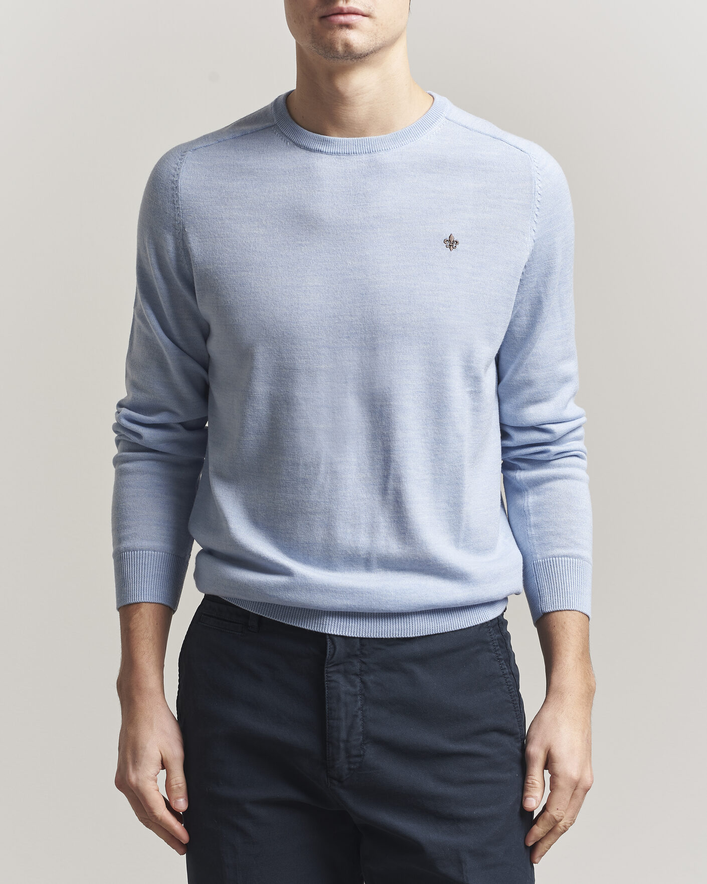 Herr | Tröjor | Morris | Merino Oneck Light Blue