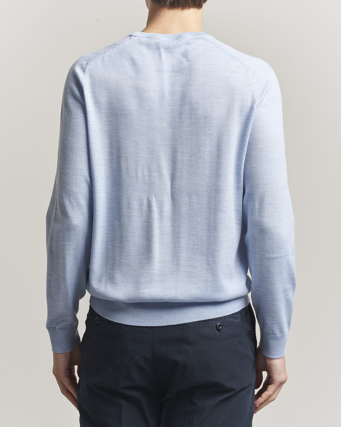 Herr | Tröjor | Morris | Merino Oneck Light Blue