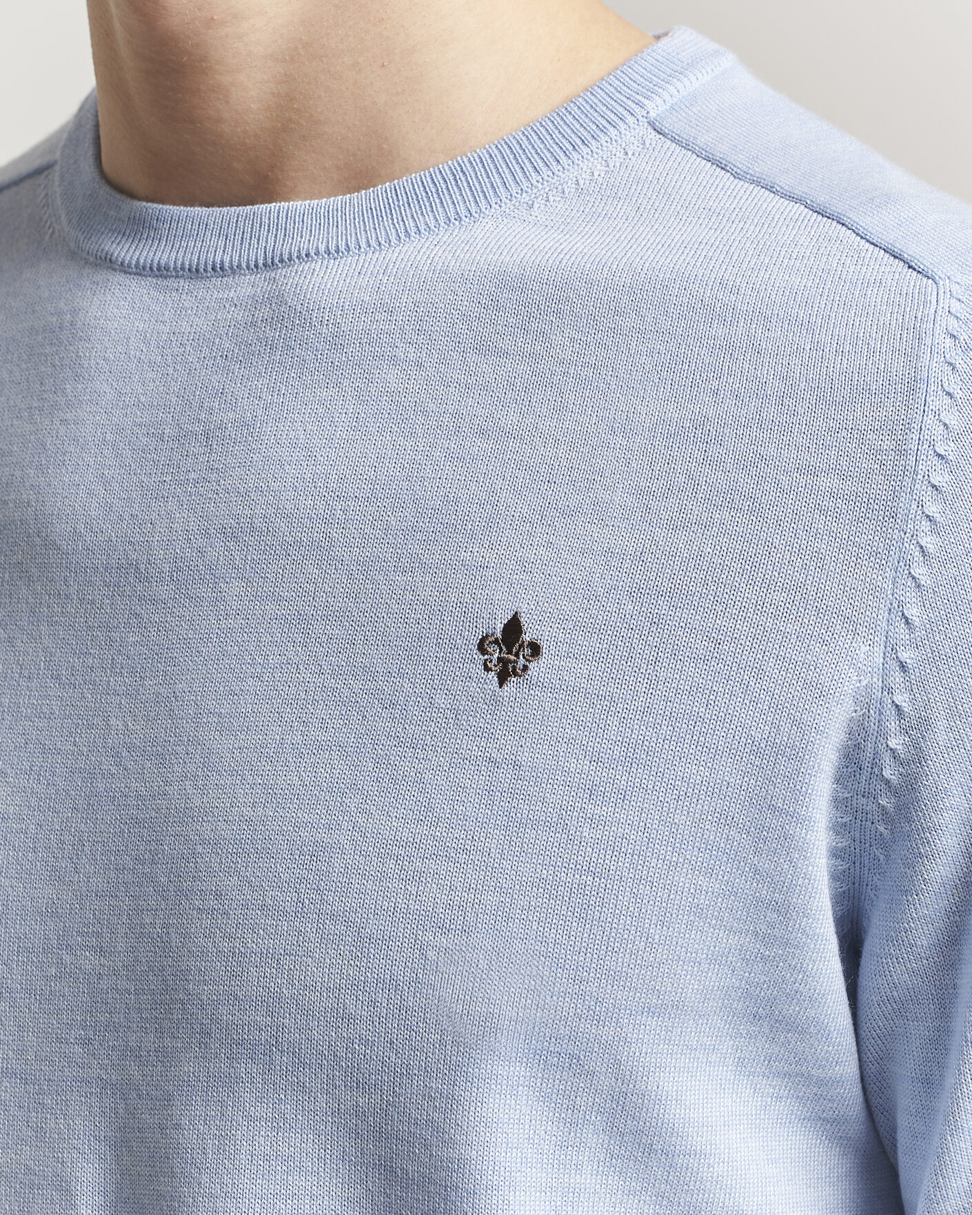 Herr | Tröjor | Morris | Merino Oneck Light Blue