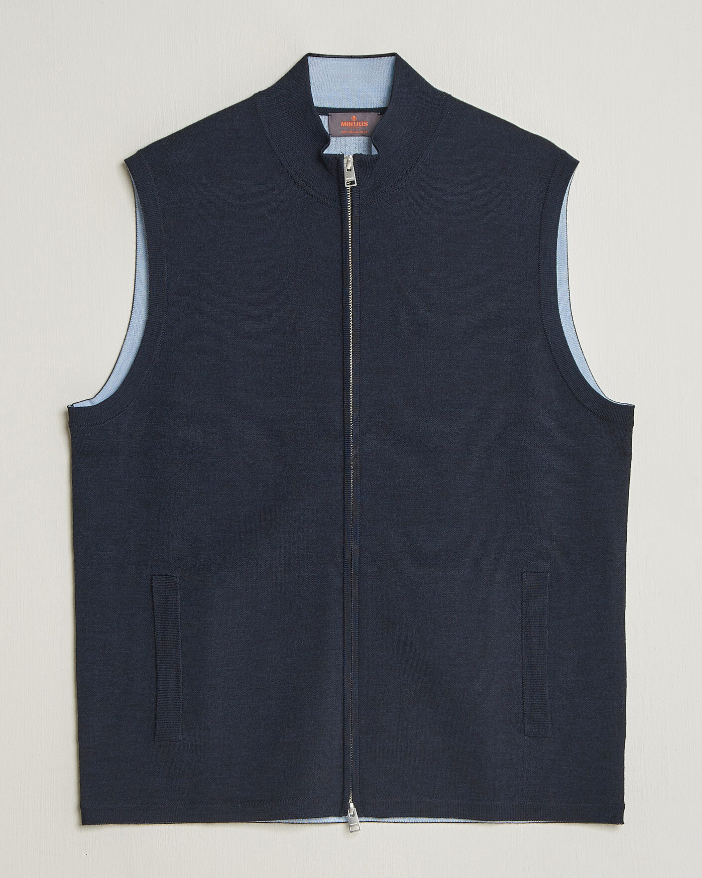 Herr | Tröjor | Morris | Merino Double Zip Vest Navy
