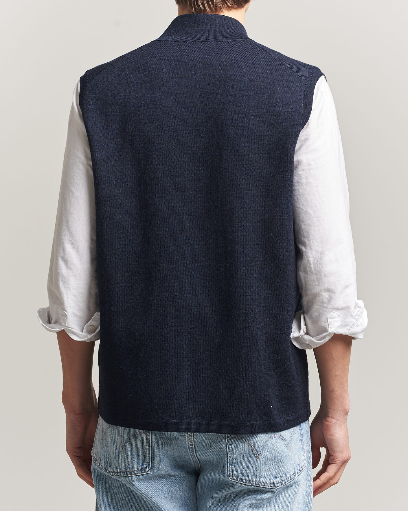 Herr | Tröjor | Morris | Merino Double Zip Vest Navy