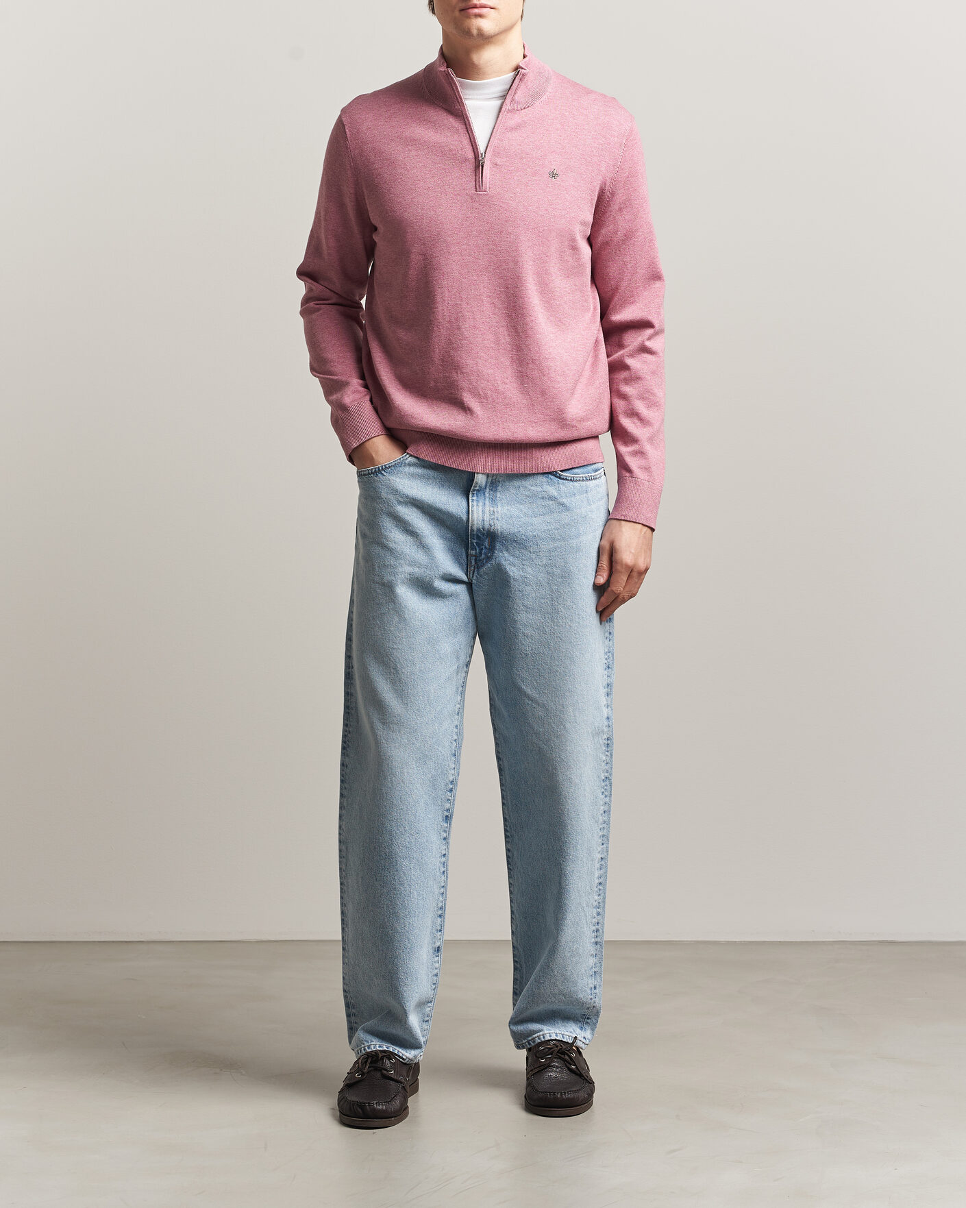 Herr | Tröjor | Morris | Riley Half-Zip Pink