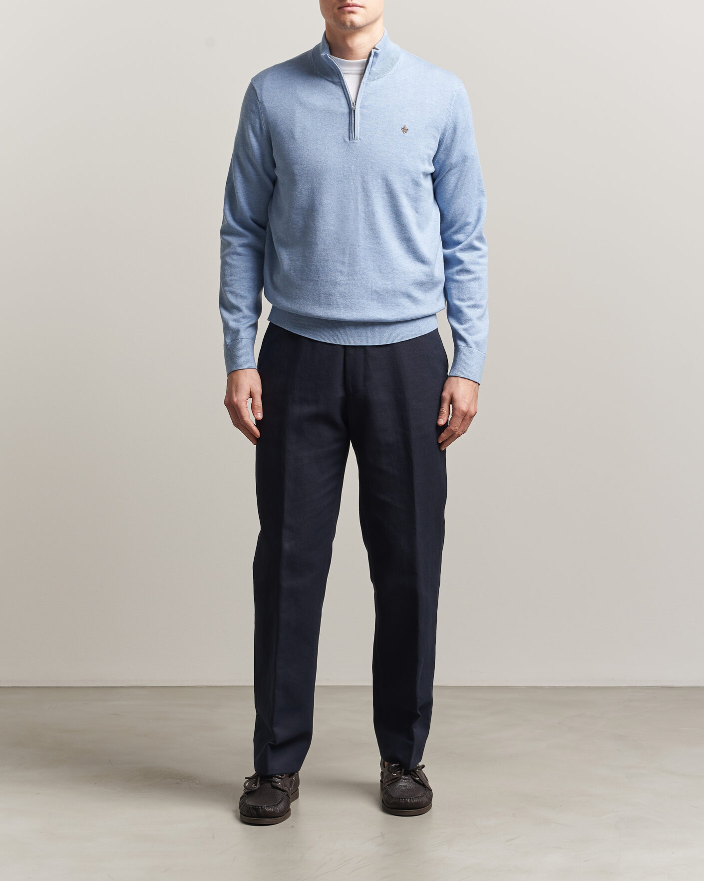 Herr | Tröjor | Morris | Riley Half-Zip Light Blue